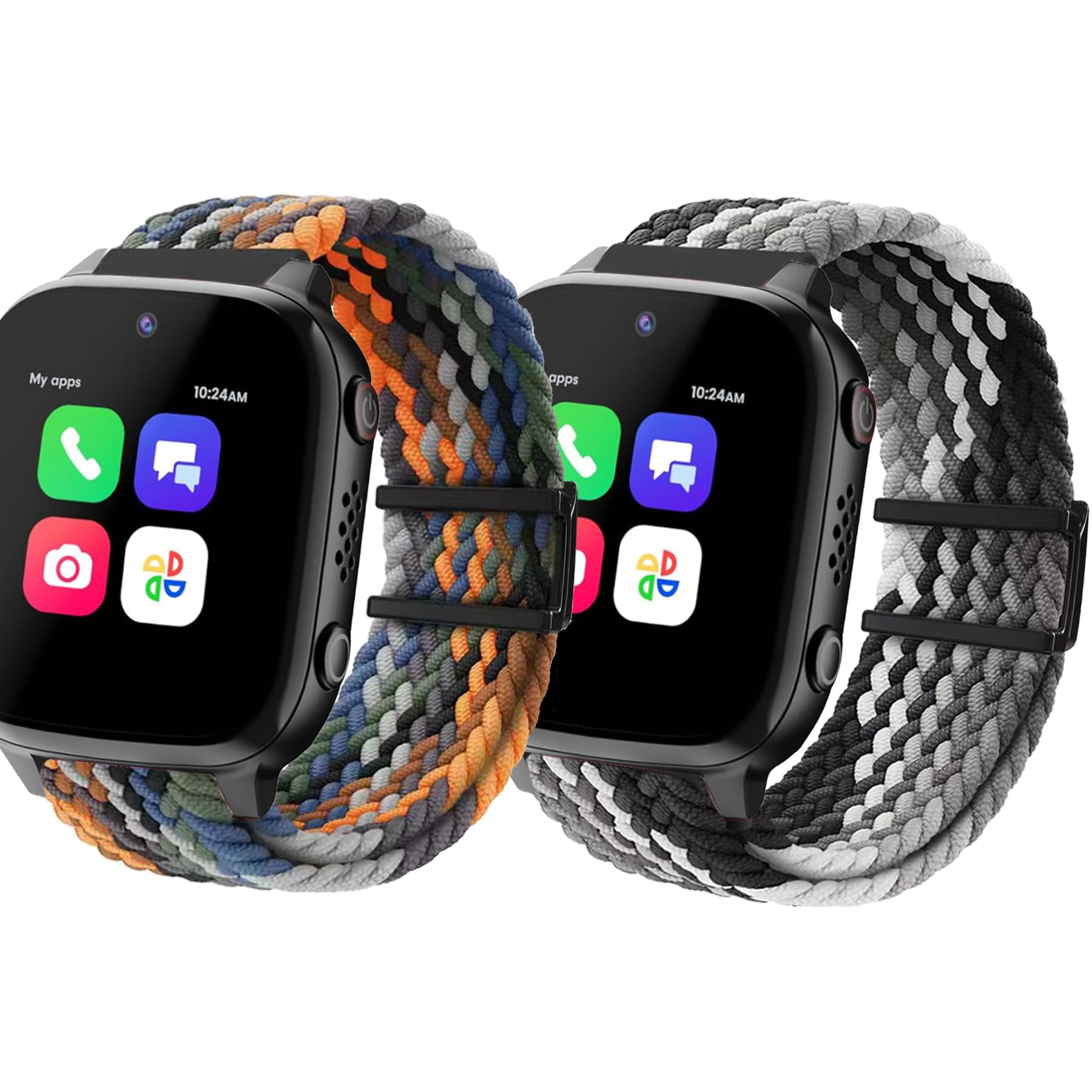 Reliable Hook and Loop 2 pack Breathable Nylon Watch Bands Compatible with Cosmo JrTrack 4/3/2 SE/2 Jr Track Smart watch or AT&T amiGo Jr Watch or