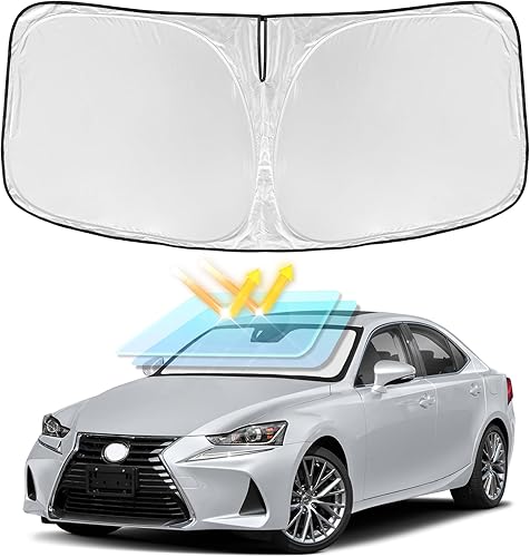 Miniatura 220 de Parasol de 4 capas para parabrisas, ajuste personalizado, tela 240T, parasol retráctil que bloquea los rayos ultravioletas, accesorios para automóvil