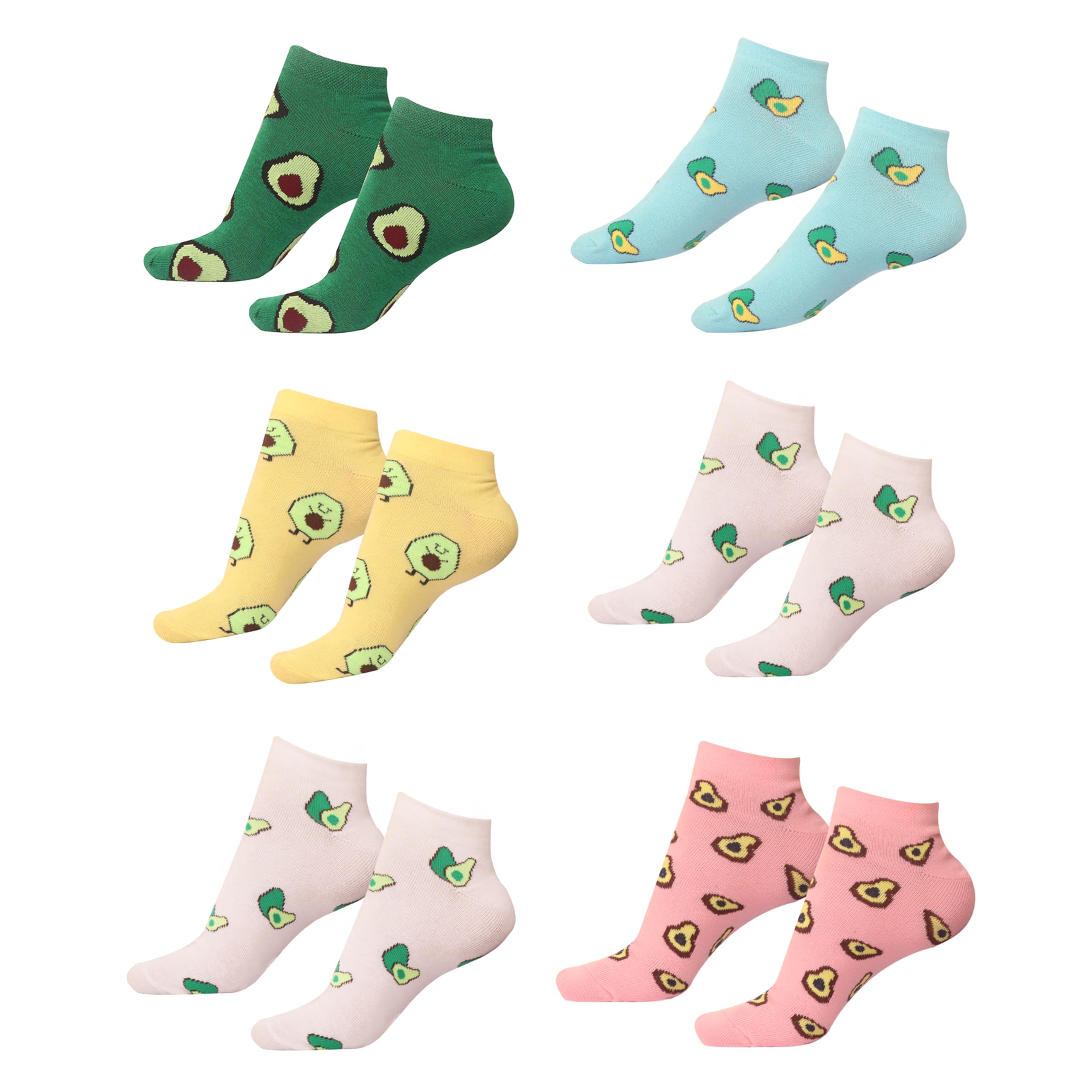 Women's Avacado Print Cotton Ankle Length Printed Socks | Assorted Multicolored-image-19