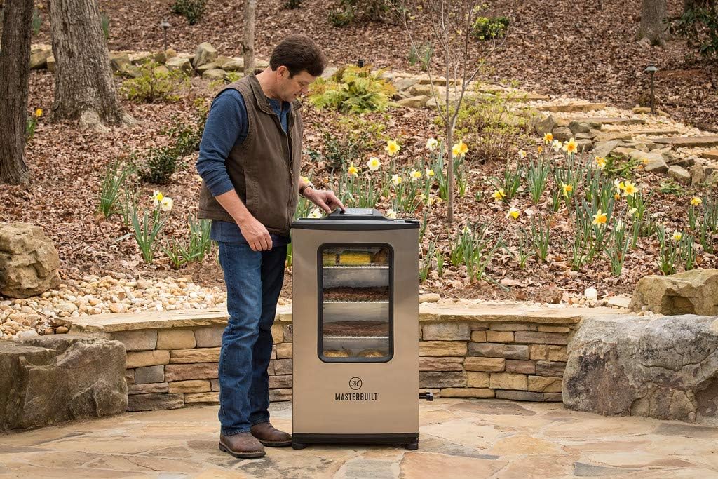 Close-up of the Masterbuilt electric smoker's digital control panel