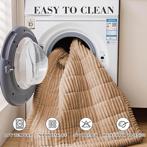 Miniatura 5 de Funda mullida para sofá para mascotas, lavable, antideslizante, lavable para sofás y protector de sofá aptos para mascotas (marrón claro, 27.6 x 59