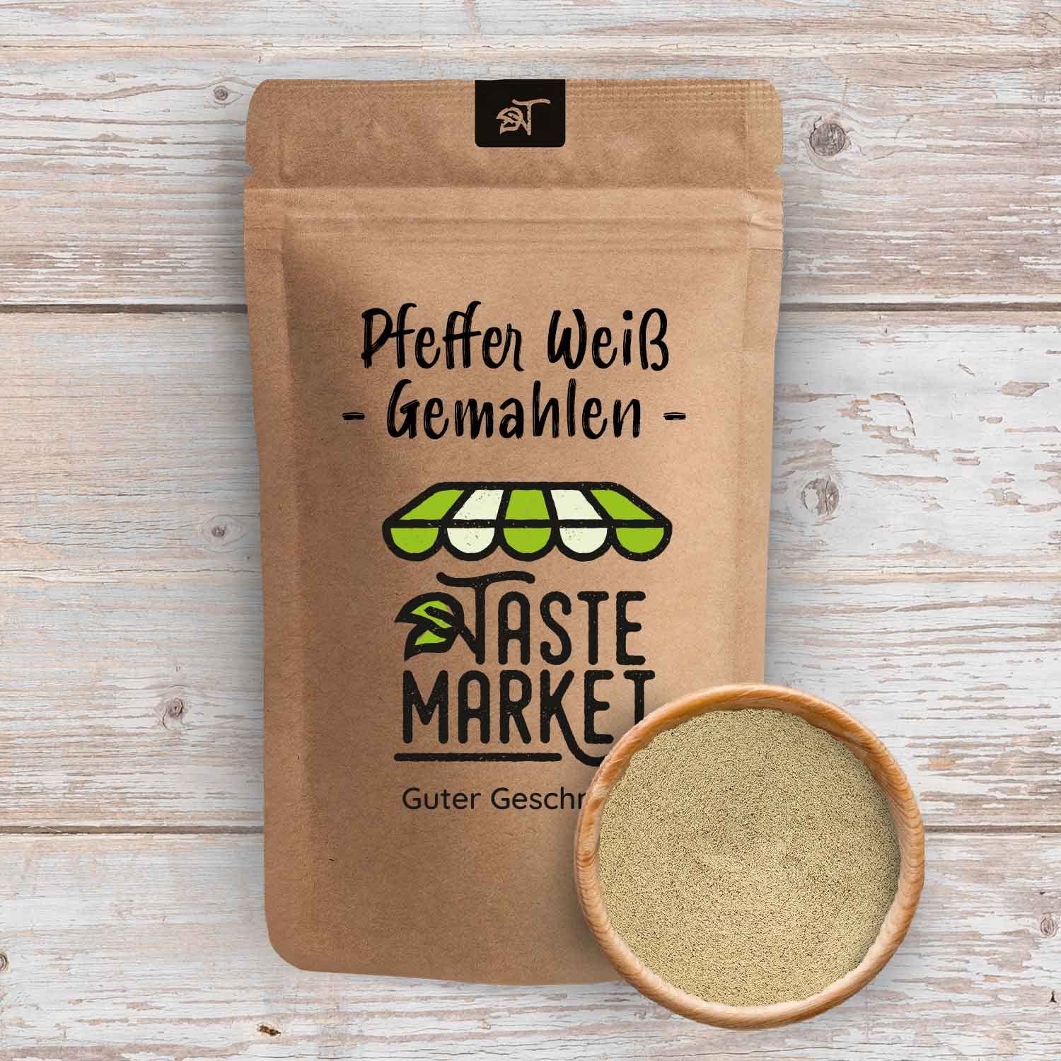 1 kg Pfeffer weiß gemahlen | Pulver | Gewürz | weiße Pfefferkörner gemahlen | Universalgewürz | weißer gemahlener Pfeffer