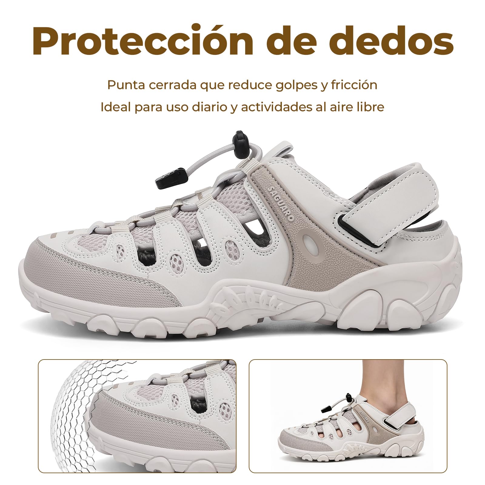 SAGUARO Sandalias Deportivas Mujer Antideslizantes y Transpirables, Sandalias de Trekking para Senderismo y Actividades al Aire Libre, Tallas 36-42 EU