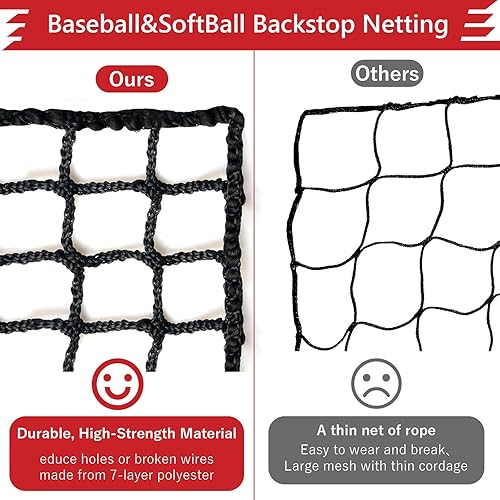 Miniatura 3 de Storgem Baseball Softball Backstop Nets, Sports Netting, Sports Barrier Netting, Heavy Duty Sports Nets Netting Knotless for Playing Field, Backyard