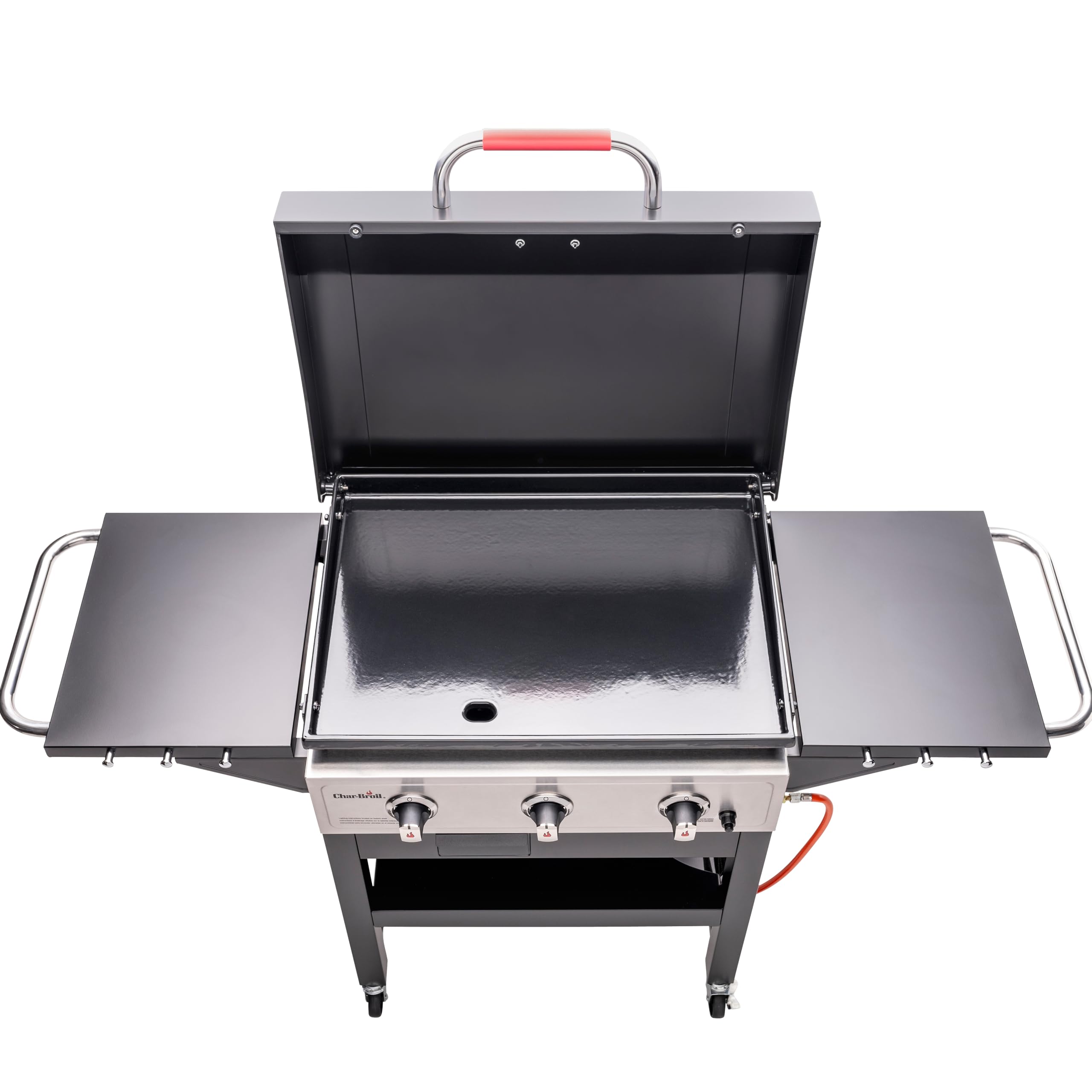 Char-Broil Griddle 3400 Barbecue à Gaz, Plaque en Fonte 48 x 68 cm, Bac de Récupération des Graisses et de l'eau, Allumage Électronique