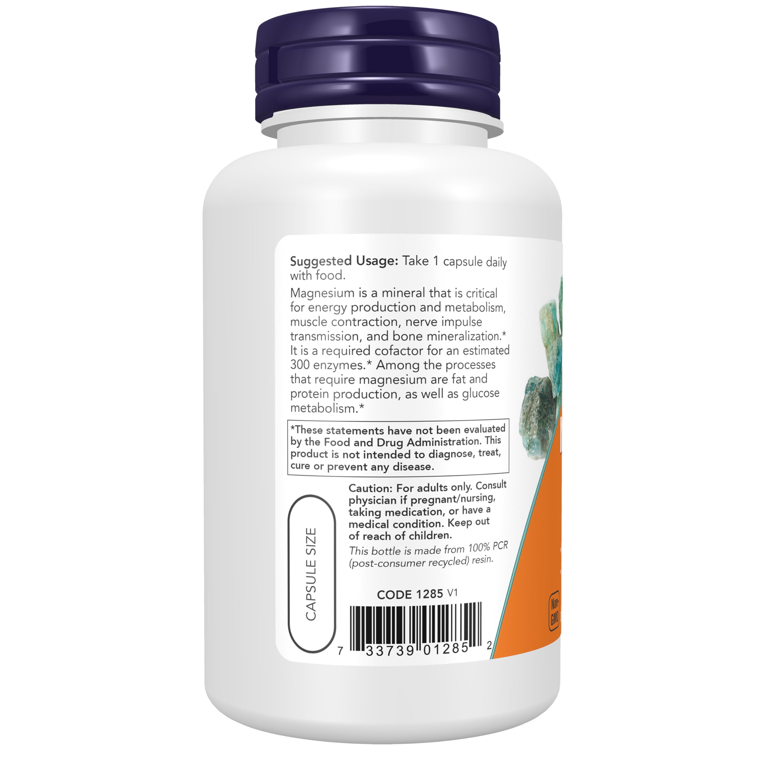 Now Supplements, Magnesium 500 mg, Nervous System Support*, 120 Veg Caps — Amazon image 3