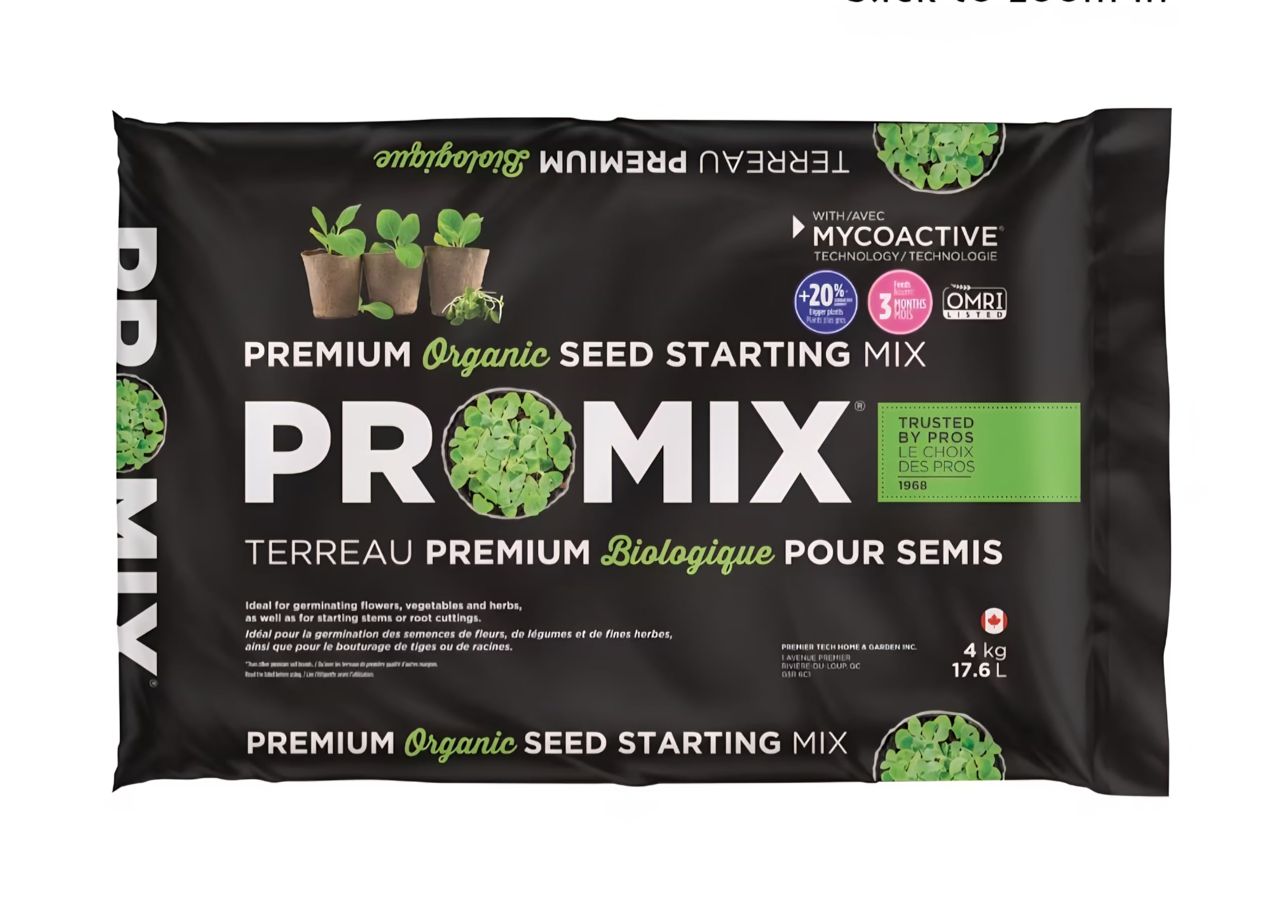 PRO-MIX Premium Seed Starting Potting Soil Mix - 17.6 L - 1