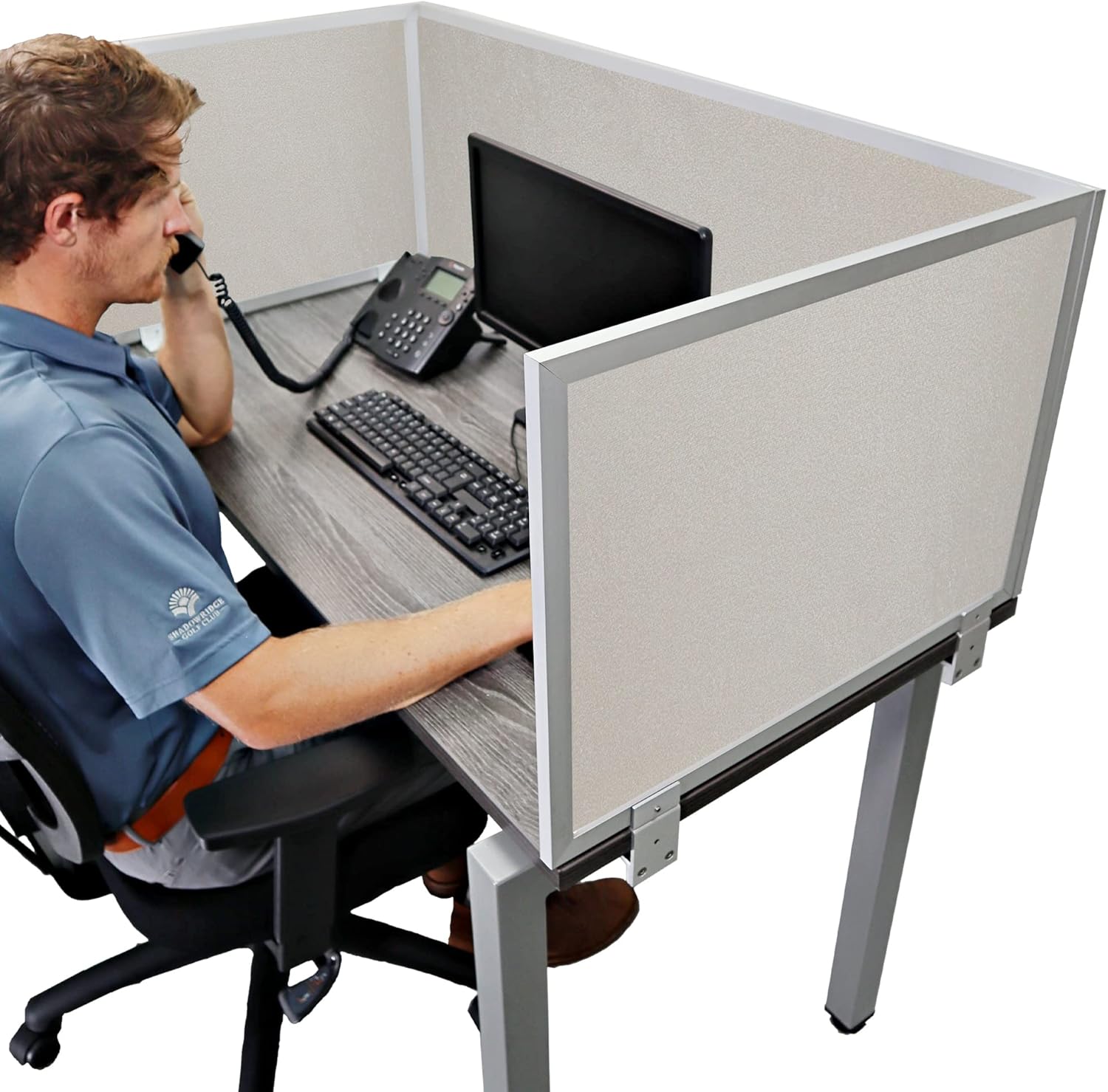 Obex Acoustic Mounted Screen Privacy Panel Table Top Separator, Sound Blocking Desk Divider, 24" X 48", Graphite : Office Products