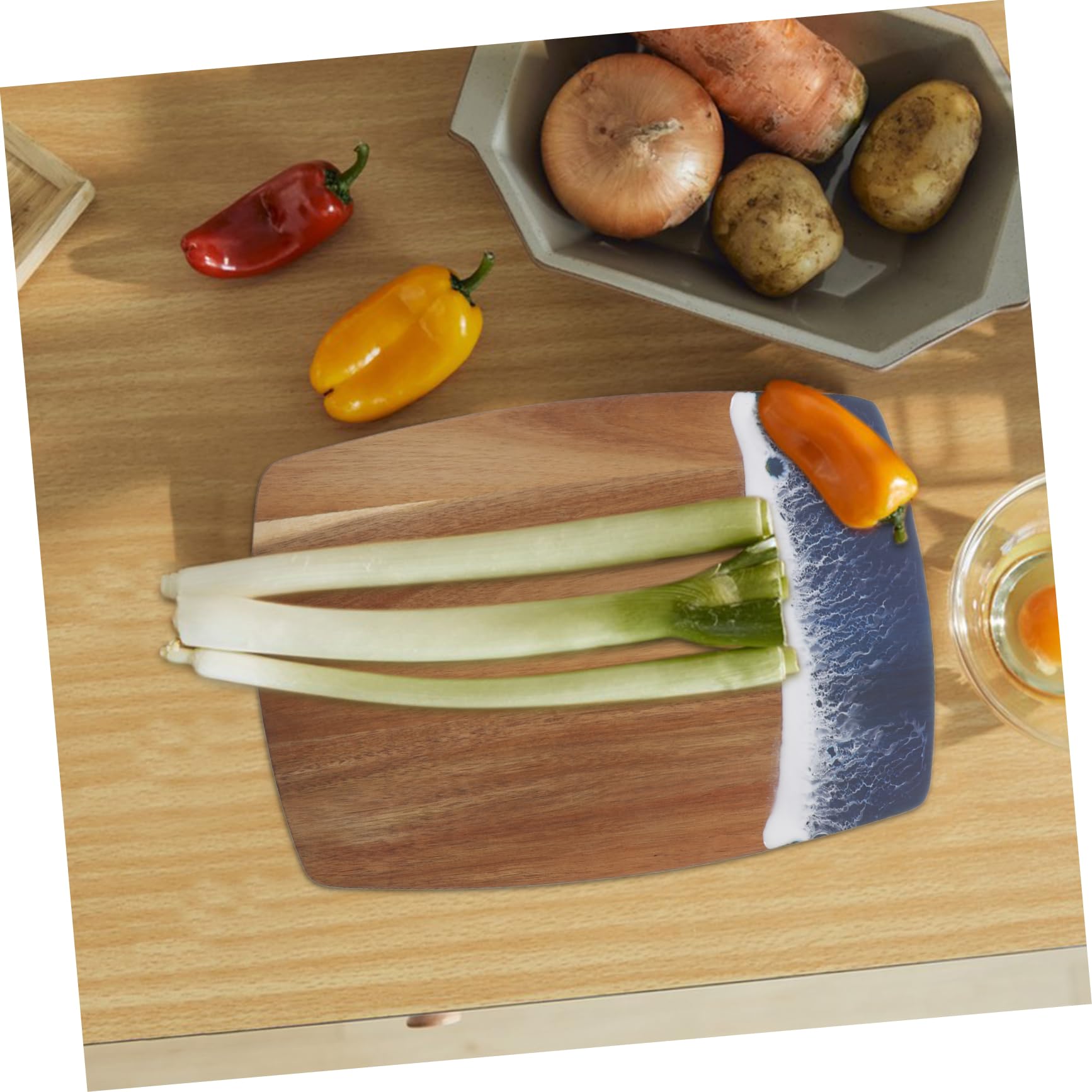 Tablero De Cortar De Madera Diseño Único para Cocina Tabla De Cortar Resistente Deformaciones para Verduras y Frutas para Cocineros y Elegantes
