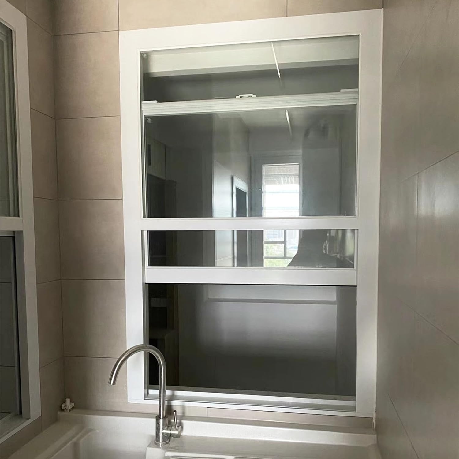 Sliding Balcony Laundry Ventilation Veil, Adjustable 18-60 inches, Ideal for Dormer, Cabin, Barn, Shed Windows (16x50 in/40x125 cm) - Maximize Light & Airflow