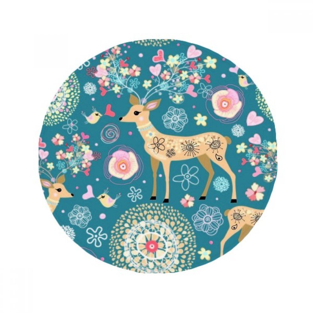 Alfombrilla baño redonda con diseño flor de pájaros para puerta de cocina
