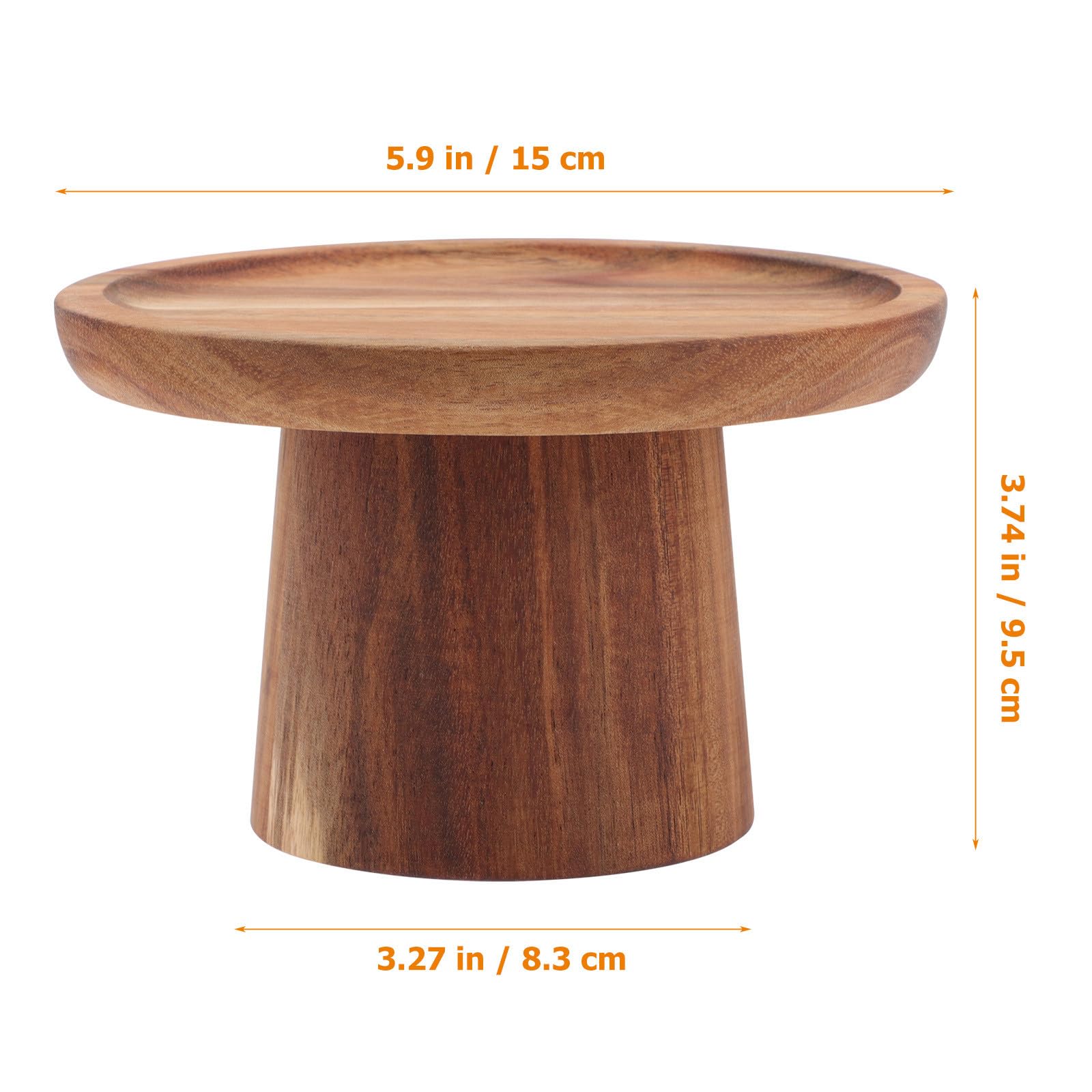 Garneck Alzatina per Torta in Legno Marrone Design Semplice e Riutilizzabile, Piatto Espositore per Dolci e Frutta per Feste e Occasioni Speciali