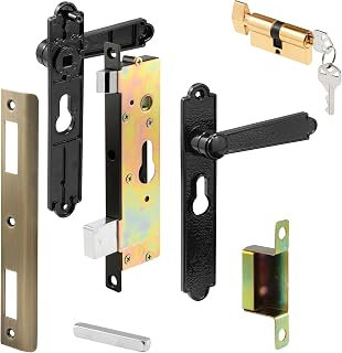 Prime-Line Security Screen & Storm Door Lever Set, Lock Cylinder, Black