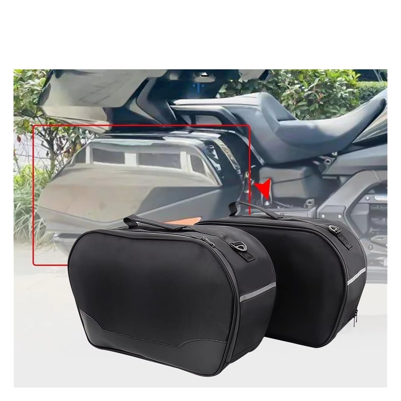 Moto Paraurti Borsa per Gold per Wing per Goldwing per GL1800 per GL 1800 2012-2017 Borse Laterali per Motociclette Interne Sinistra Destra Bauletto Bagaglio Sella(Black 2 PCS)