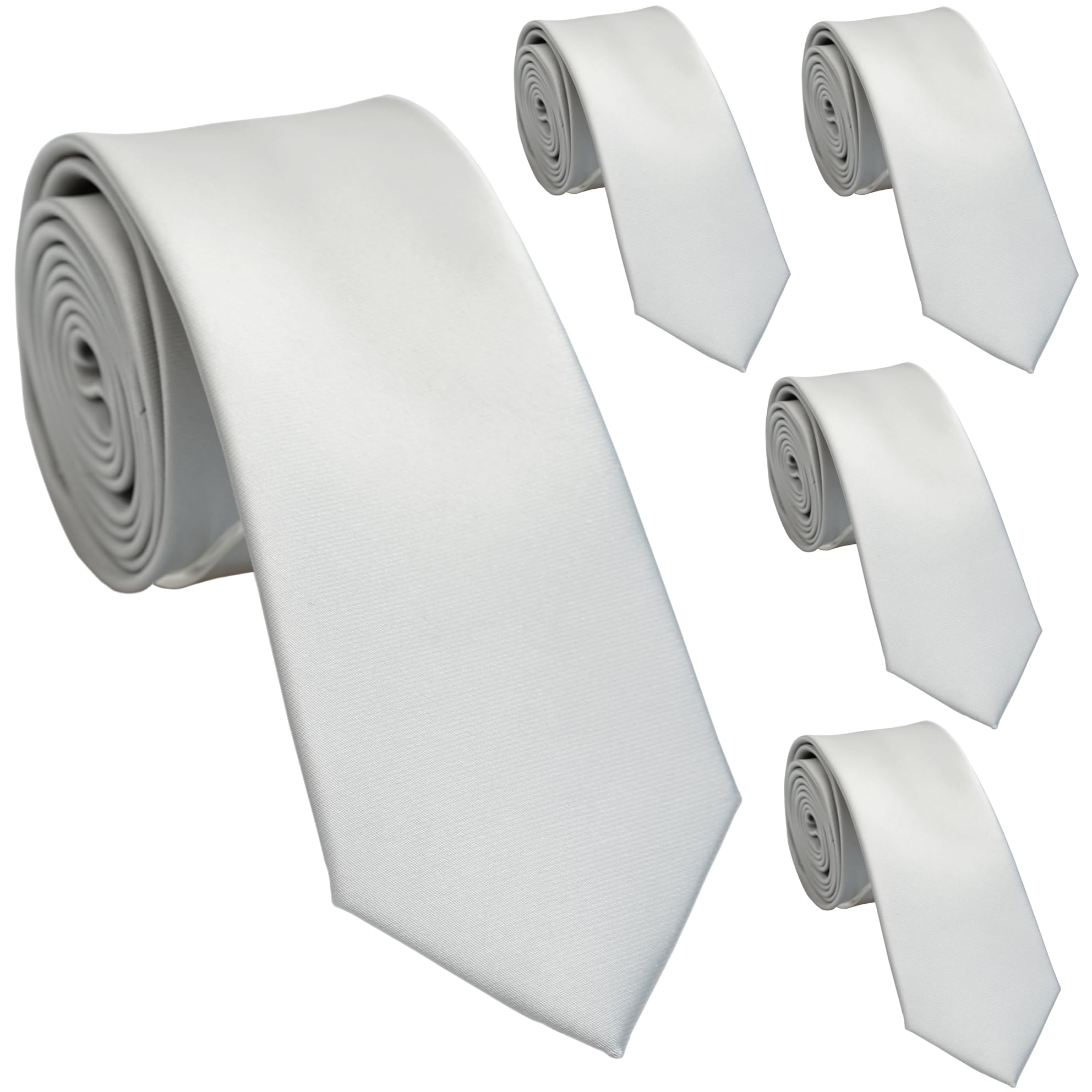 Skinny Ties for Men, 2.5-Inch Slim Neckties, Solid Color Packs