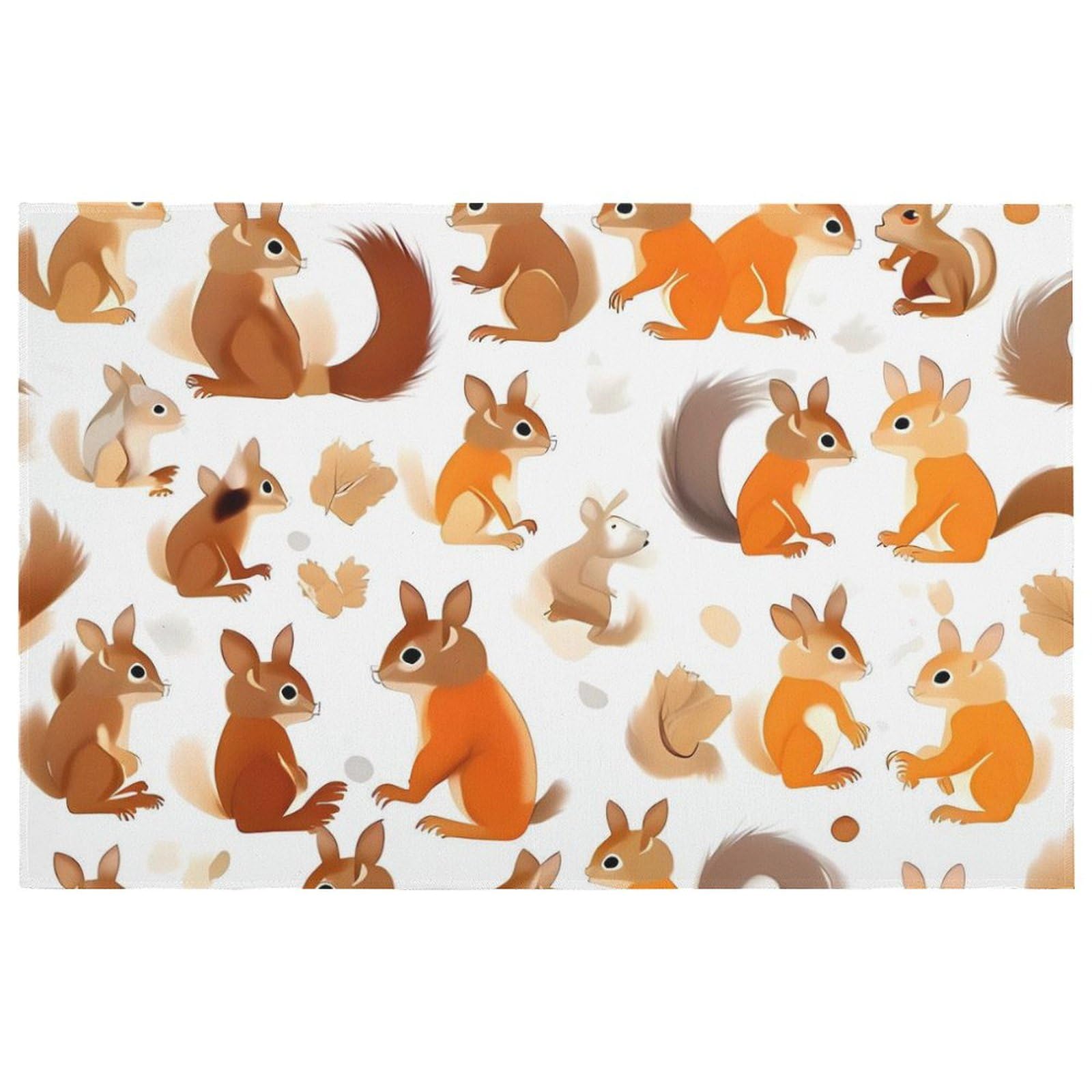 Tapis de cuisine absorbant avec écureuils pour une entrée propre et accueillante