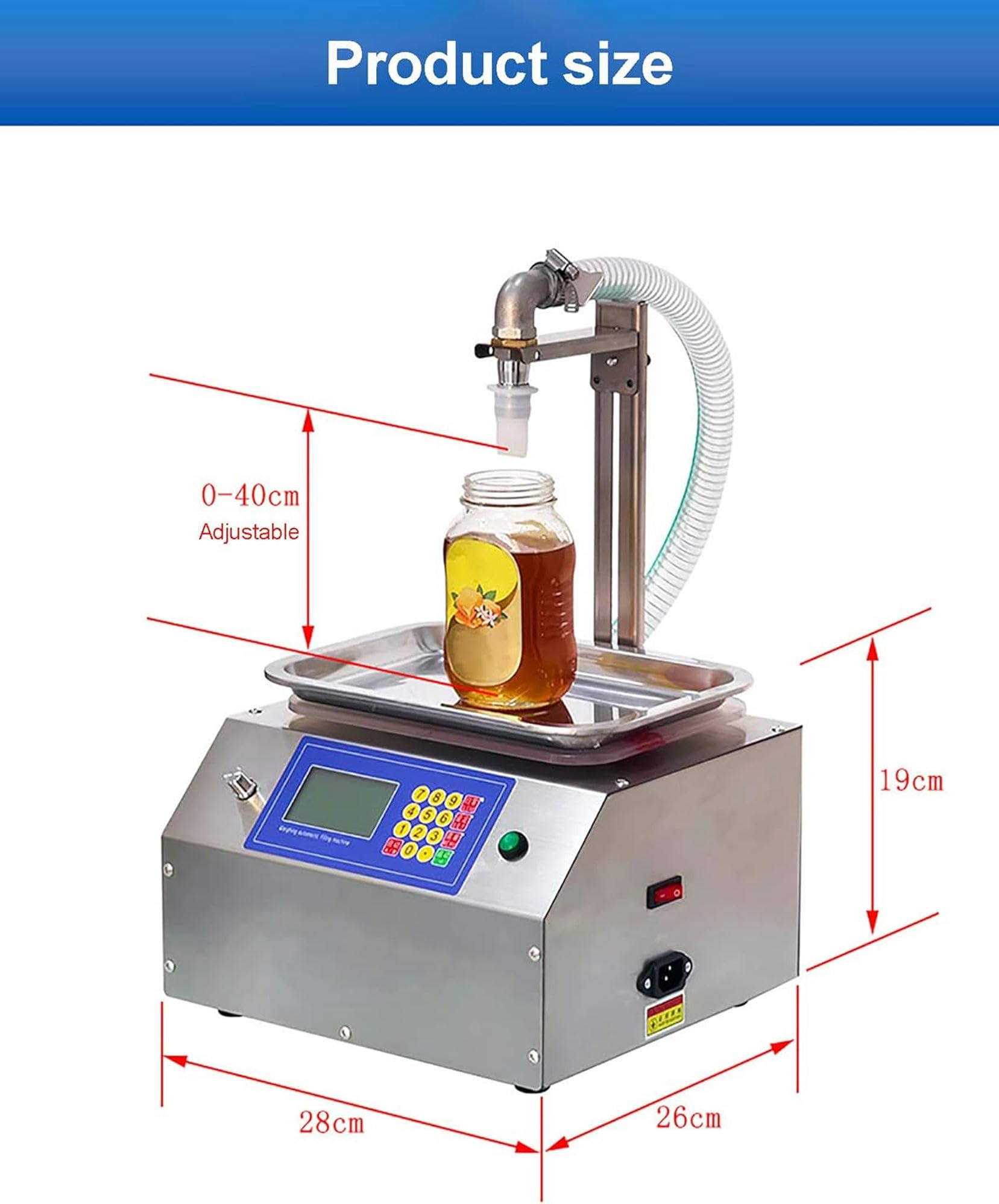 Machine de remplissage automatique de liquide visqueux de miel, débit de 7 lmin, volume de remplissage de 20 G-8 kg, remplissage rapide, pompe à engrenages, machine de remplissage de bouteilles de
