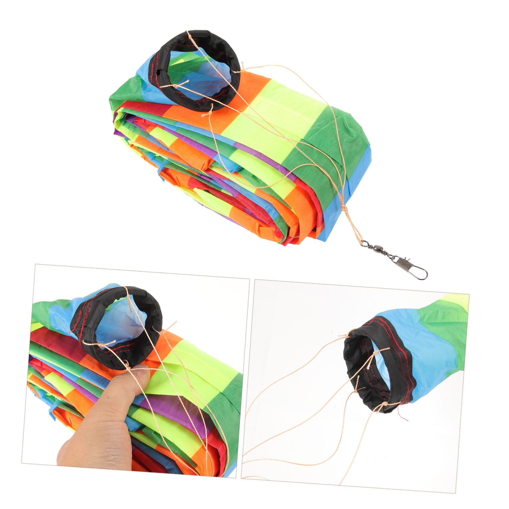 GALPADA 3pcs Kite Tube Tail Kit Easy Connector Design for Quick Assembly Long Tail Streamers Rainbow Streamer for Kite Decorating