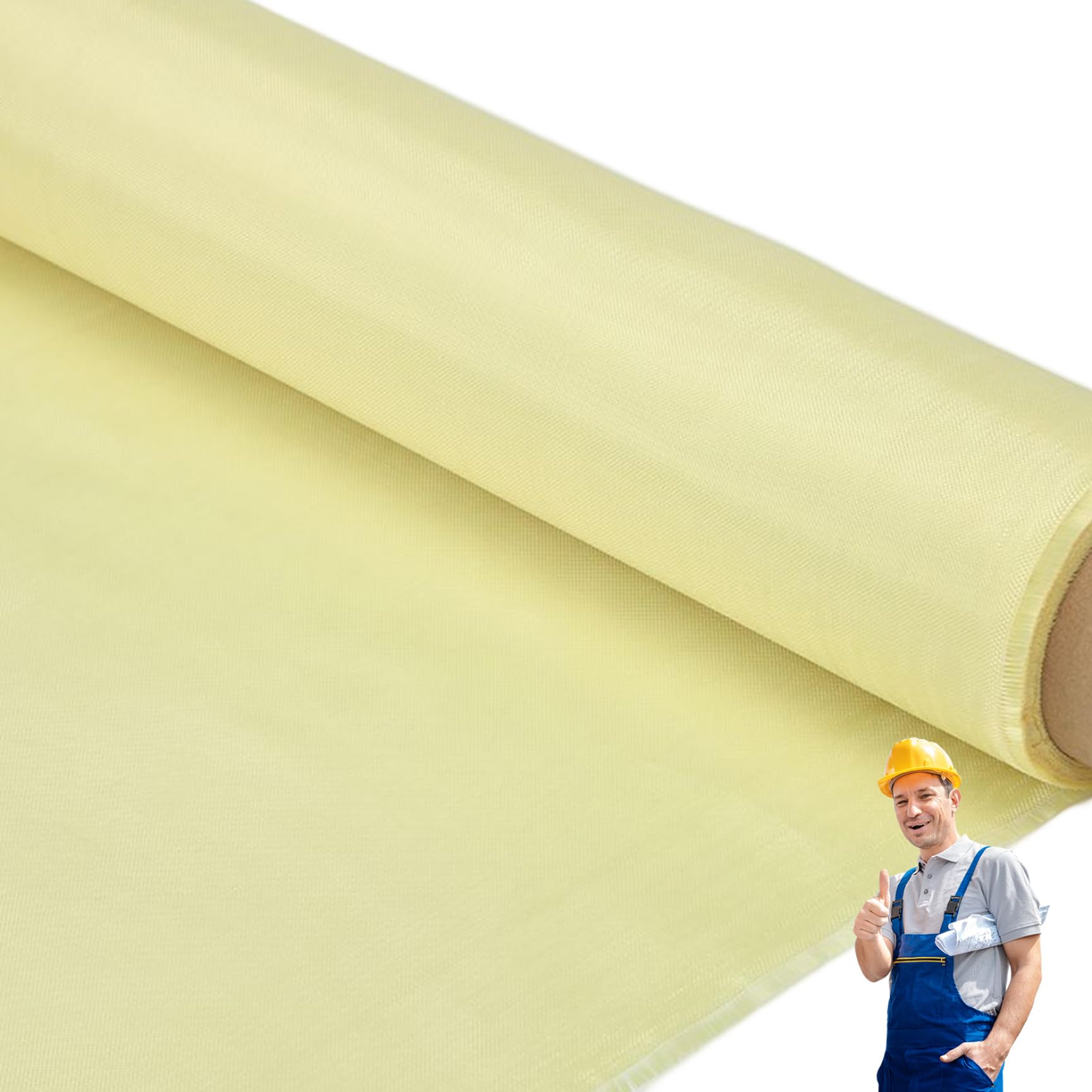 Tela Kevlar 1mx1m, Hoja Plegada de Kevlar 1500D 220G, Tela Amarilla de Alta Resistencia Resistente a Cortes de Tejido Liso de Aramida