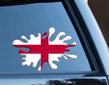 England Flag Splat 3D effect funny Decal Sticker Car, Van, Laptop, Doors or Walls ideal for Camper Vans, Caravans Cars and Vans National Pride