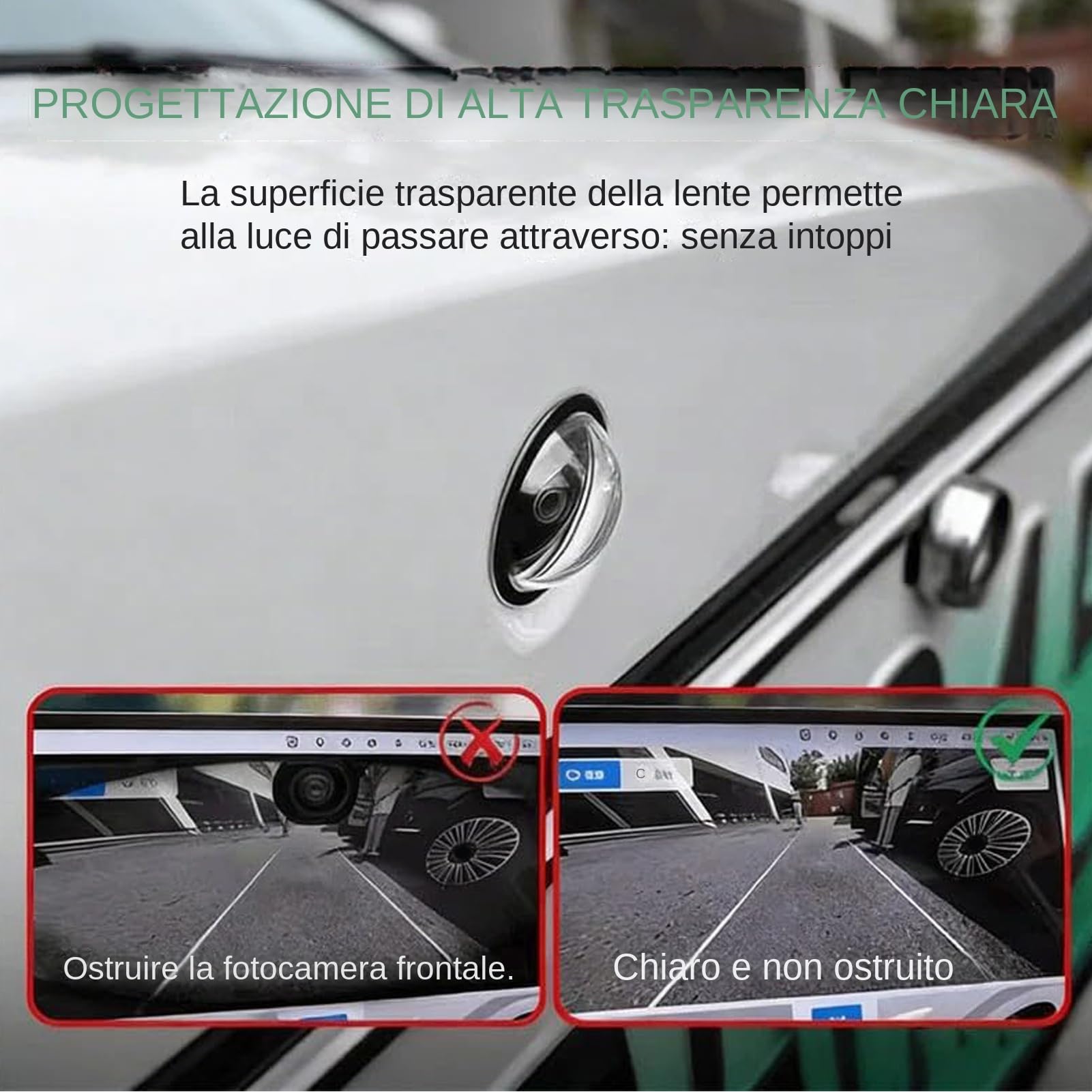 Set Da 2 Protezioni per Di Telecamere per Auto, Adesivi Protettivi per TelecamereRetromarcia, Coperture Impermeabili Trasparenti Ad Alta Trasparenza per Telecamere per Auto Camion Suv