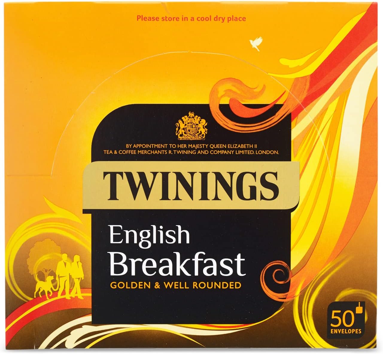 Twinings English Breakfast Tea Enveloped Tea Bags, 6 Boxes of 50 Individually Wrapped Tea Bags