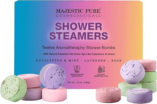 Majestic Pure Vaporizadores de ducha  Paquete variado de 12 tabletas de ducha con aceites esenciales  Relajante y rejuvenecedor  Regalos para