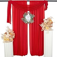 Vista 14 de ShinyBeauty Cortina de Fondo de Gasa Rosa Fuerte 10 Pies Cortinas Transparentes Fucsia 2 Paneles 29x120 Pulgadas Cortinas Semi-Transparentes