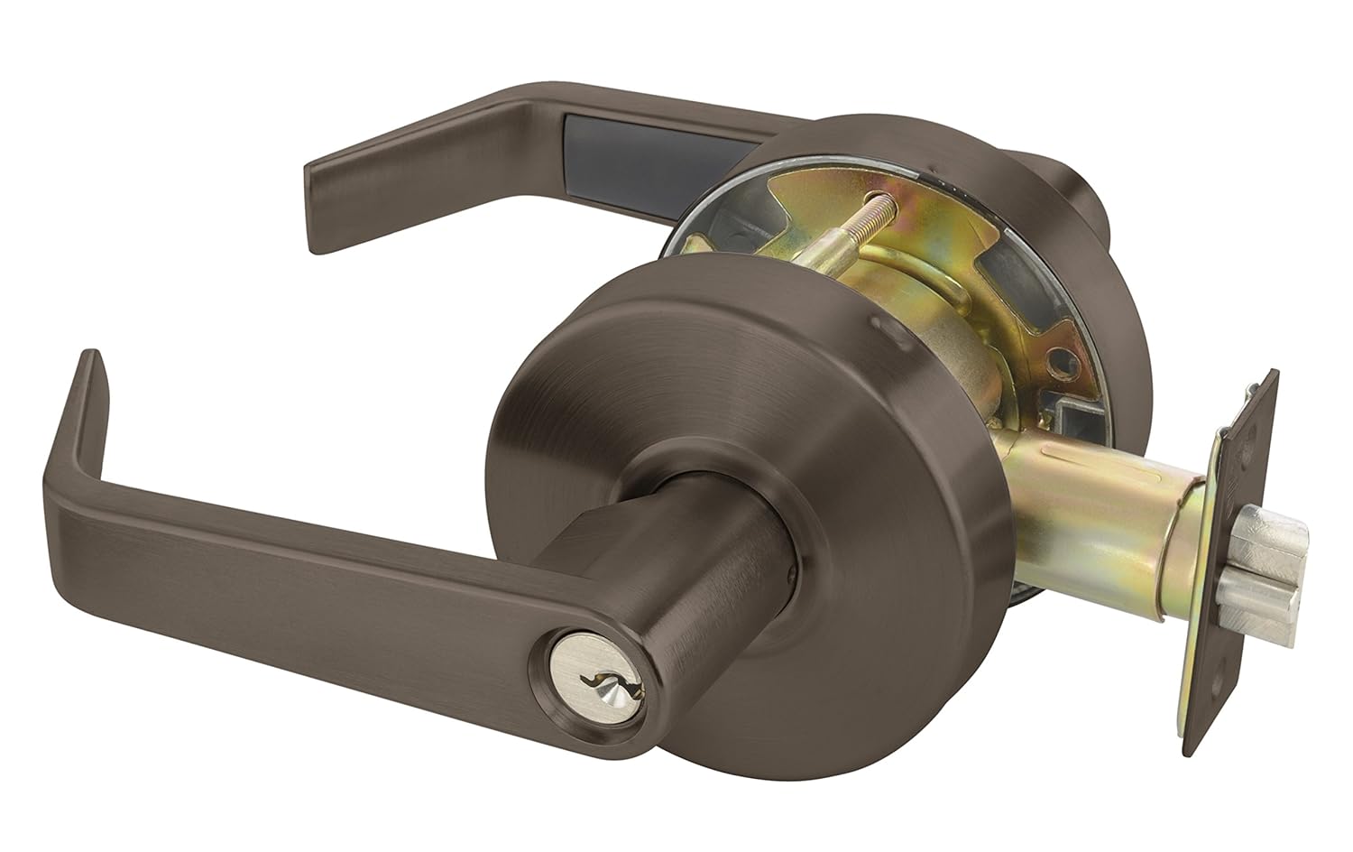 Yale - AU4605LN x 613E x 2806 AU4605LN x 2806 x 613E KR Cylindrical Lockset, Grade 2, Storeroom Function, Schlage C Keyway, Keyed Random, 6 Pin, 2 3/4" Backset, 613E Dark Satin Bronze Finish