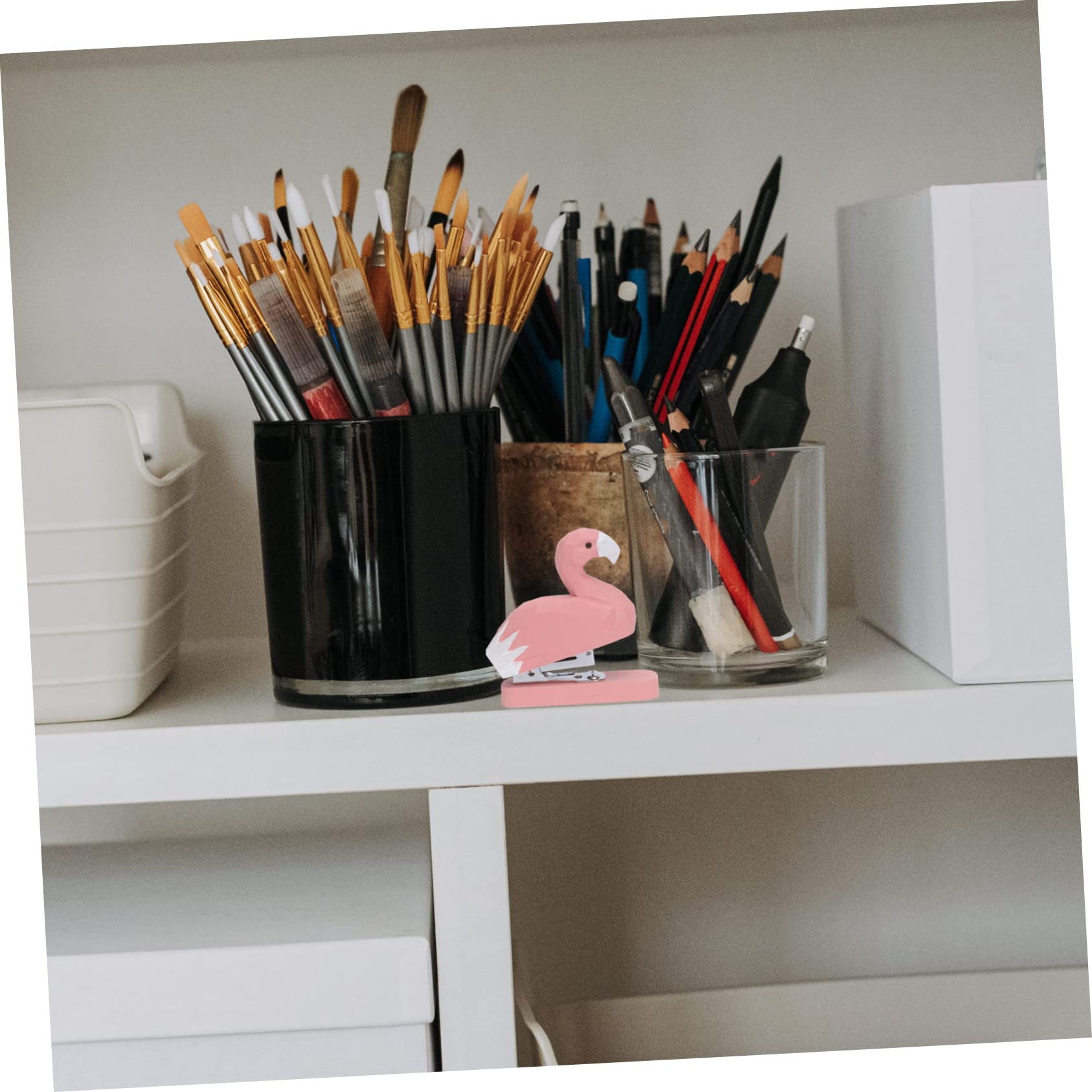 STOBOK 3pezzi Cucitrice Portatile Forma Di Flamingo Legno Per Cancelleria Creativa Macchina Manuale Per Rilegare Libri Utile Per Scuola e Ufficio Design e Pratico