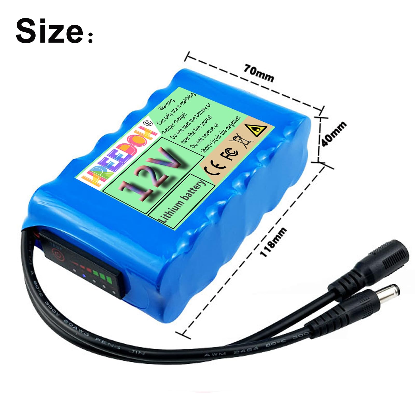 Akumulator litowo-jonowy 12 V 6000 mAh 7200 mAh 8000 mAh 10000 mAh 12000 mAh 12800 mAh Akumulator litowy wielokrotnego ładowania Wbudowana ochrona BMS z ładowarką