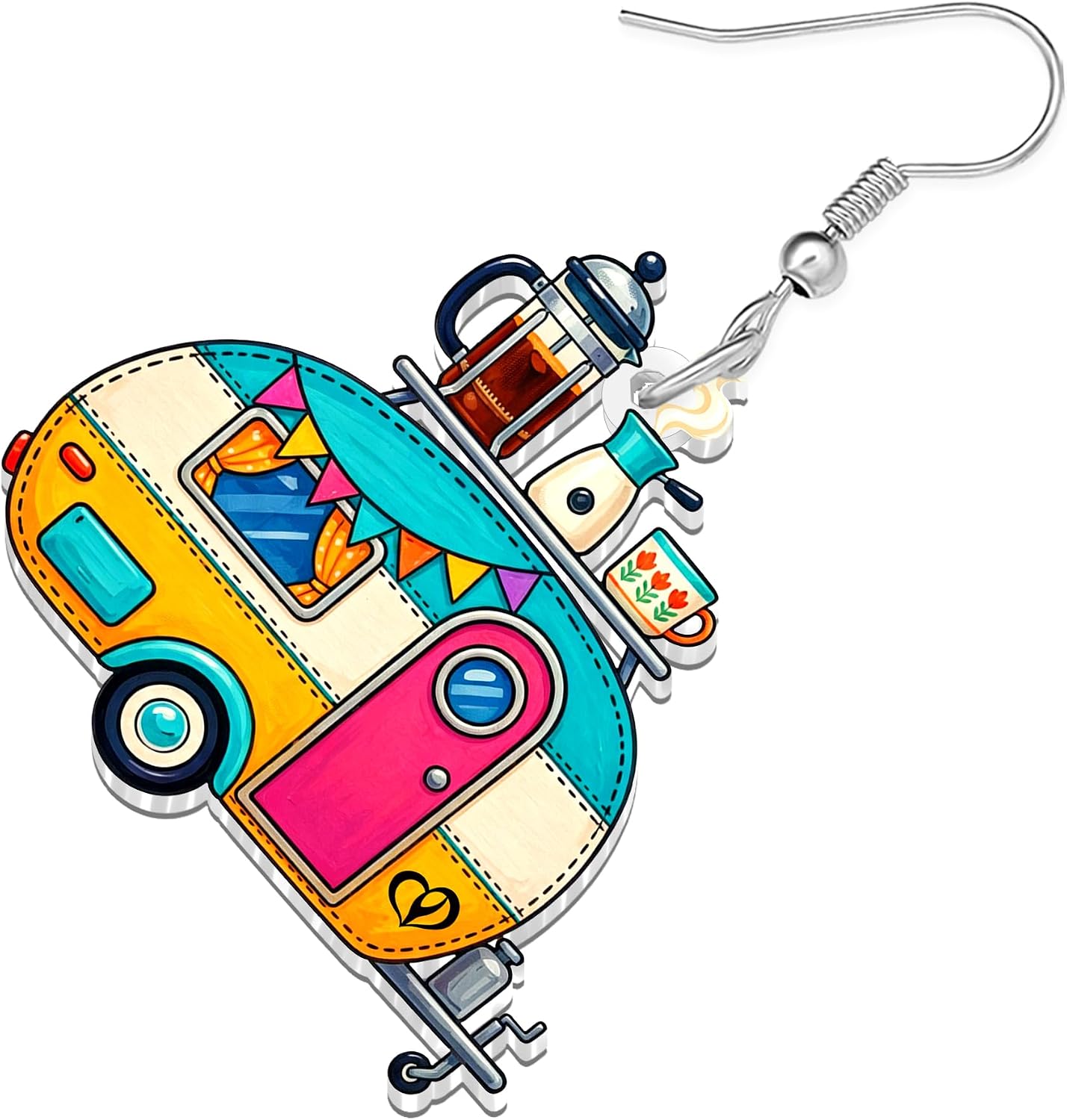 DUOWEI Cute Happy Camper Van Earrings RV Gifts for Women Campers image 4