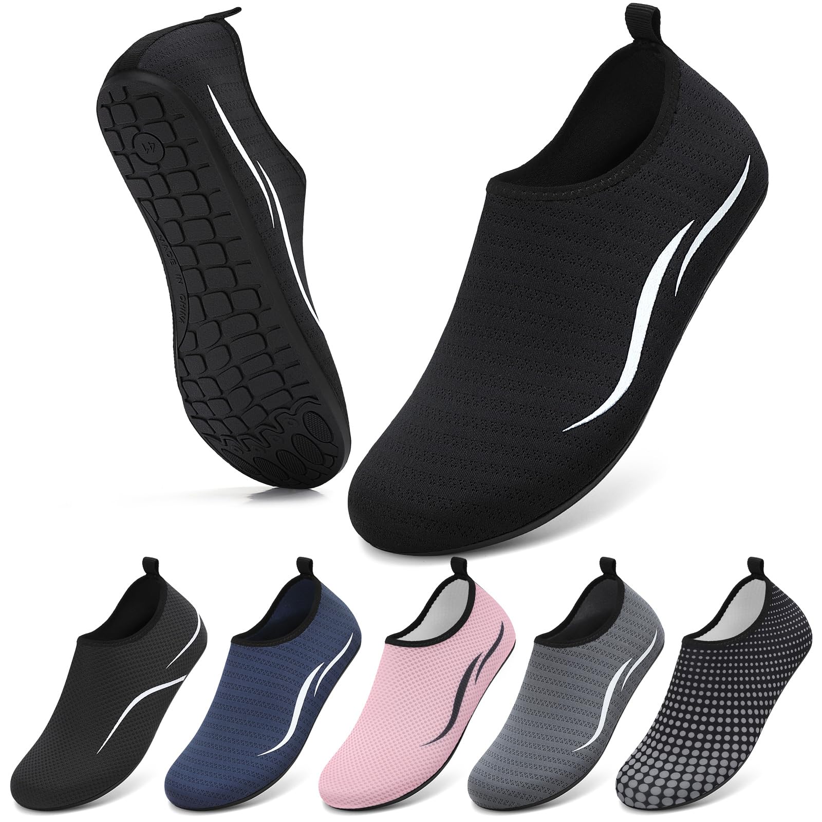VOLHAL Wasserschuhe Herren Badeschuhe Damen Strandschuhe Schwimmschuhe Surfschuhe Aquaschuhe Breathable Schnelltrockend Schuhe Beach Pool Surfen Unisex
