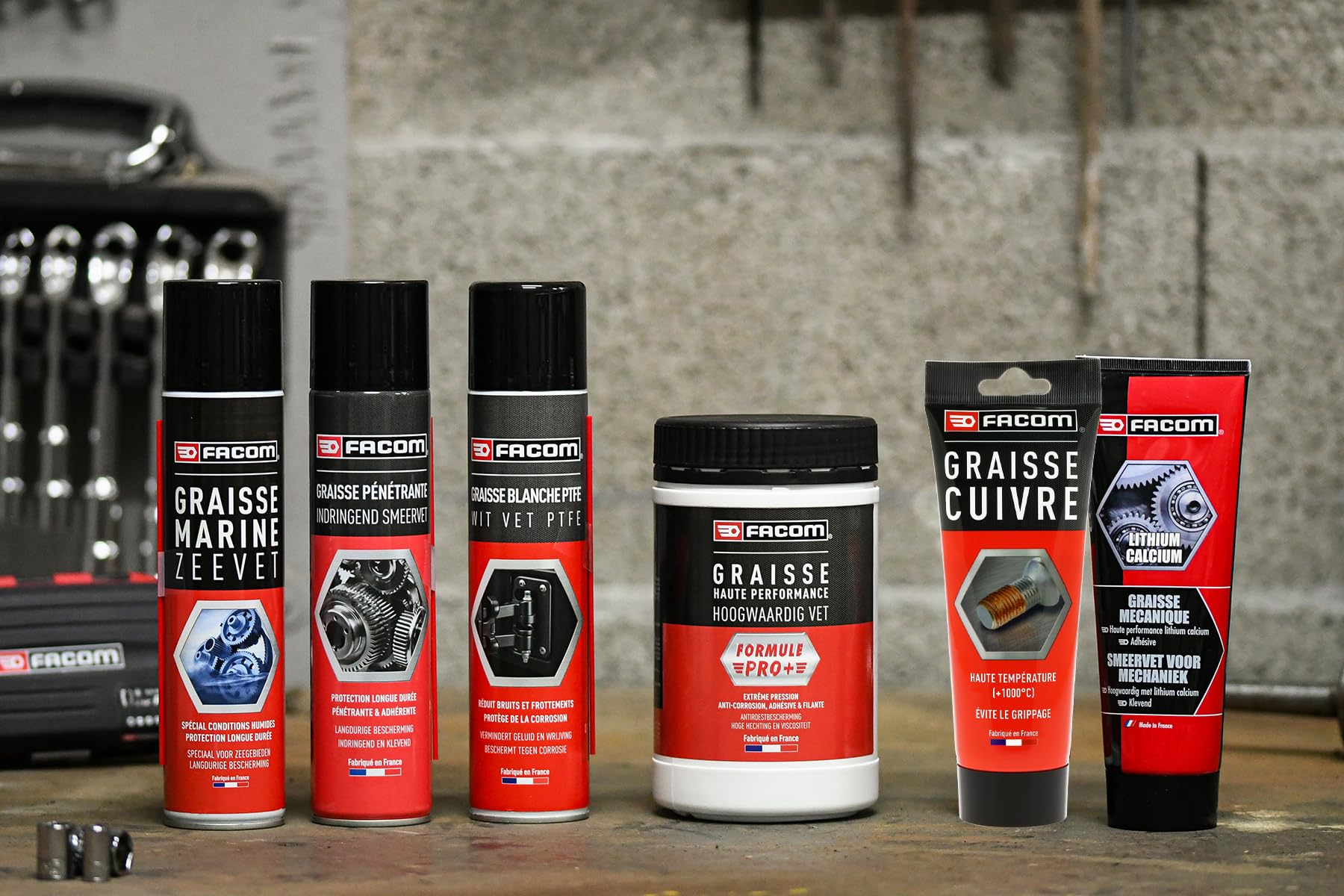 Facom Graisse Industrielle Extreme Pression, Calcium, Pro+ 900g Rouge