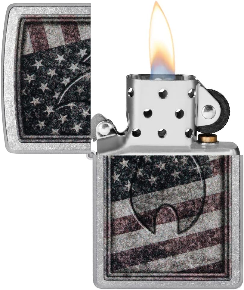 Zippo Americana Flame Street Chrome Design