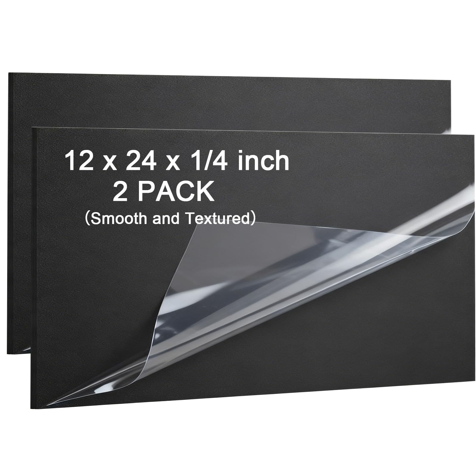Black ABS Plastic Sheets - 3 Pack 1/8" Rigid Boards -12 Black ABS Plastic Sheets - 3 Pack 1/8" Rigid Boards -12