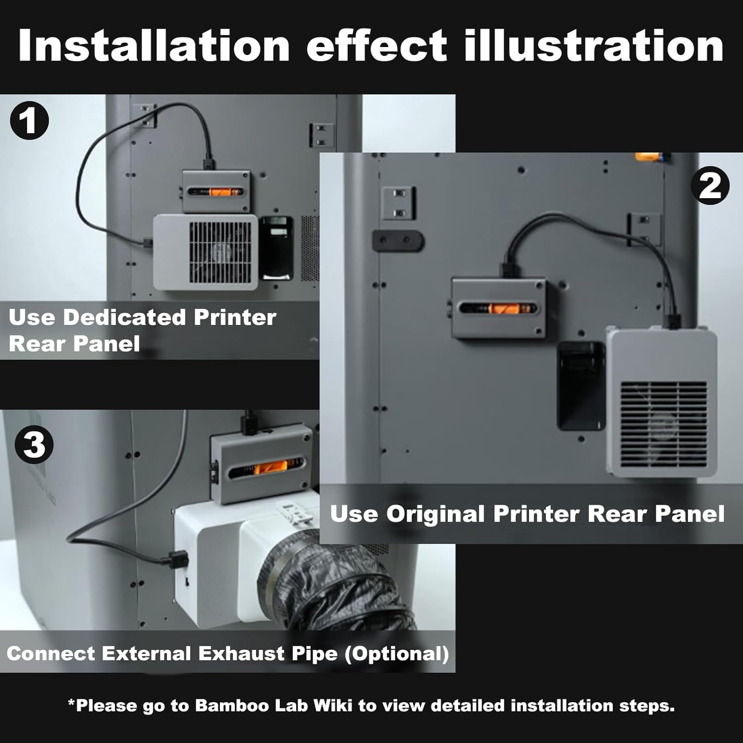 Original Bamboo P2S External Exhaust Fan Kit with Filter for Bambu Lab P2S 3D Printer, Active Airflow Exhaust Ventilation Upgrade - Reduce VOC & Fumes, Improve Filtration & Print Environment