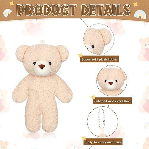 Miniatura 4 de 40 piezas de mini oso de peluche de 4.7 pulgadas, regalo de fiesta de graduación, oso suave, llavero de oso pequeño, oso de peluche, oso articulado