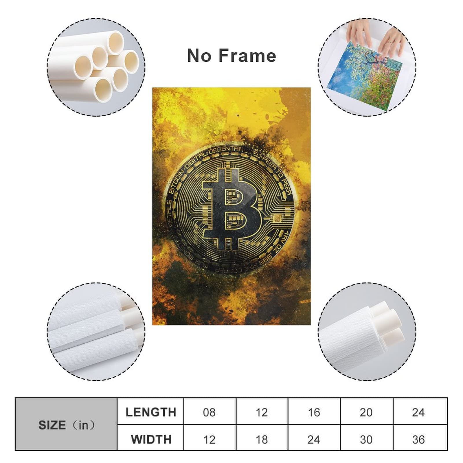 Impression sur toile Bitcoin Pop Art, crypto-monnaie, art mural BTC,  décoration murale sans cadre, 40 x 60 cm : Amazon.fr: Cuisine et Maison