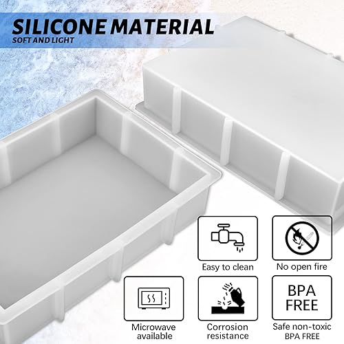 Miniatura 4 de Moldes de resina grandes moldes rectangulares de fundición de resina epoxi para sujetalibros preservación de flores de cristal decoración del hogar