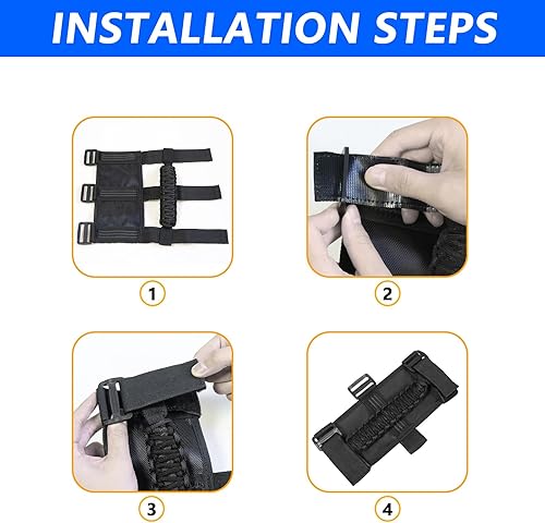 Miniatura 6 de Paquete de 2 asas de agarre para UTV, asas de agarre para rollos de 1.5 a 2 pulgadas para Honda, Teryx, Can-Am, UTV RZR ATV Polaris Ranger RZR XP900