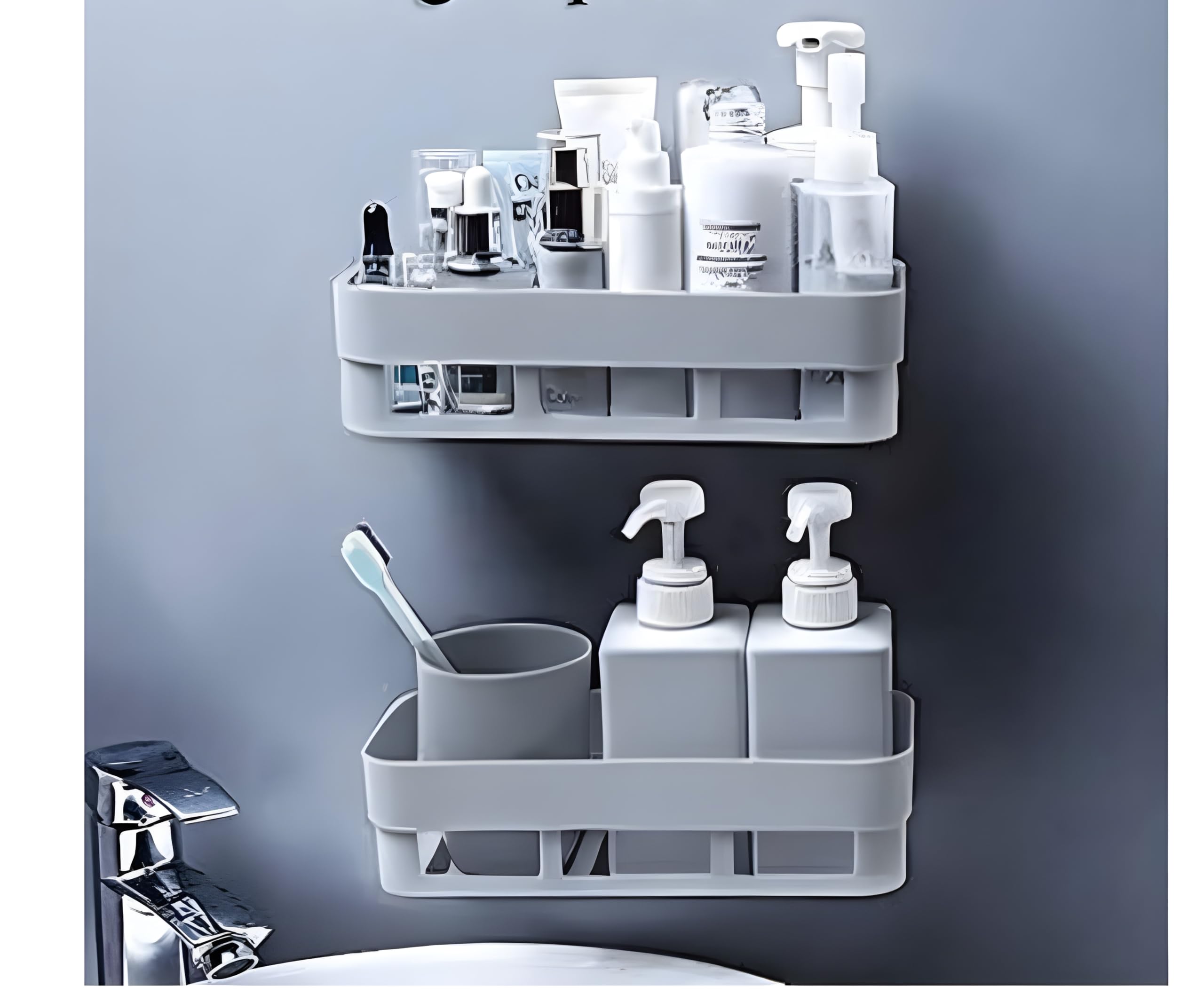 JIALTO Wall Mounted Shelf No-Drilling Bathroom Accessories, Self-Adhesive Bathroom Shelf for Wall, Multi-Functional Space Saving Shampoo Storage Bathroom Rack (B0CRRTMPKC) Amazon Price History, Amazon Price Tracker
