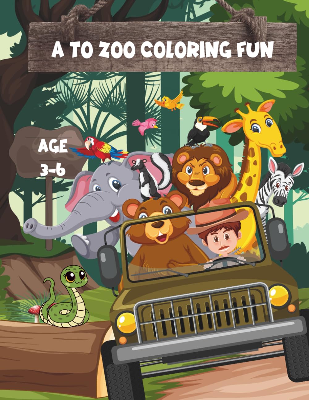 A TO ZOO COLORING FUN: "Trace, Color & Learn the Alphabet A to Z" This book teaches you the fundamentals of your ABC Learning and hand coordination with coloring Paperback