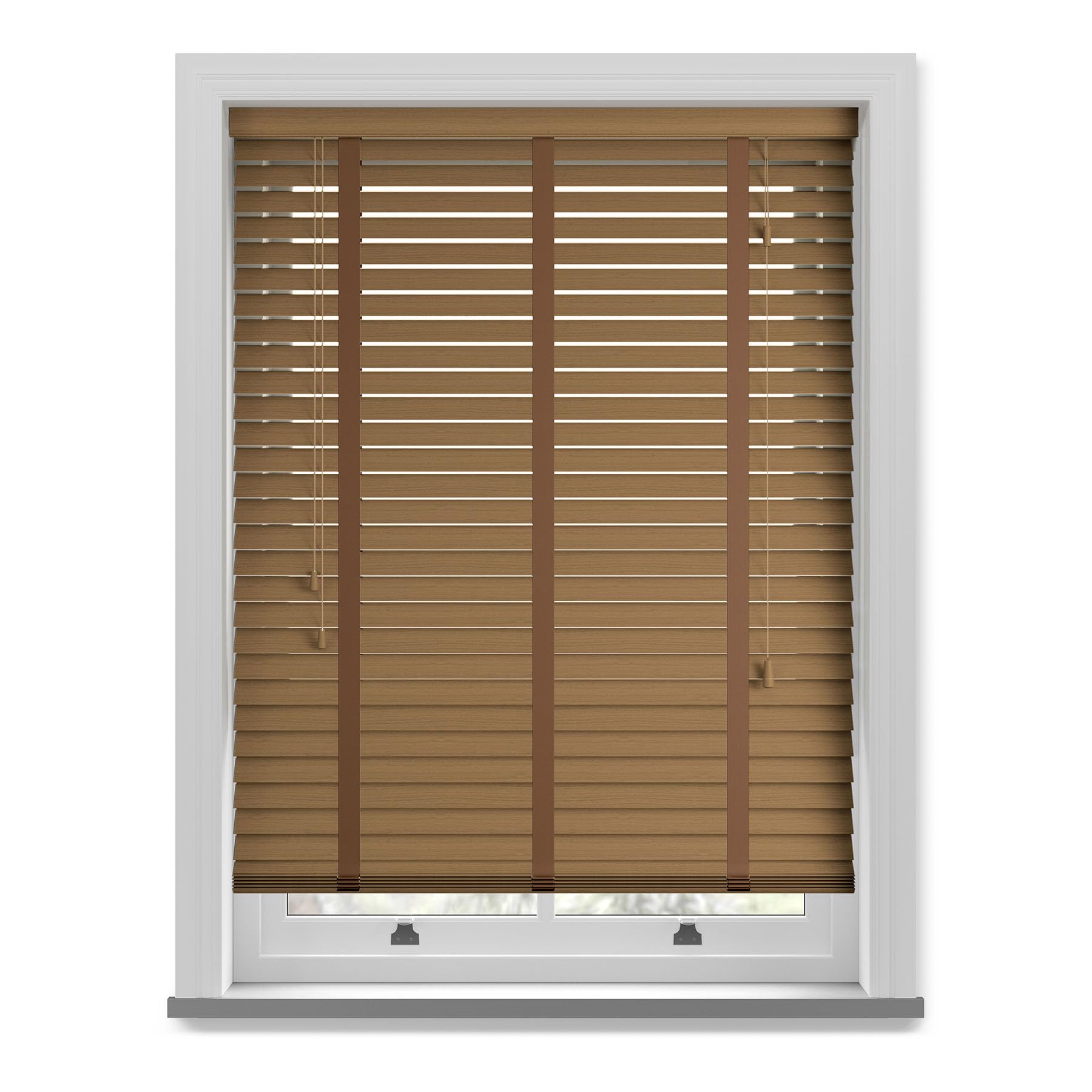Made to Measure Faux Wood Venetian Blind with Tapes - Truffle