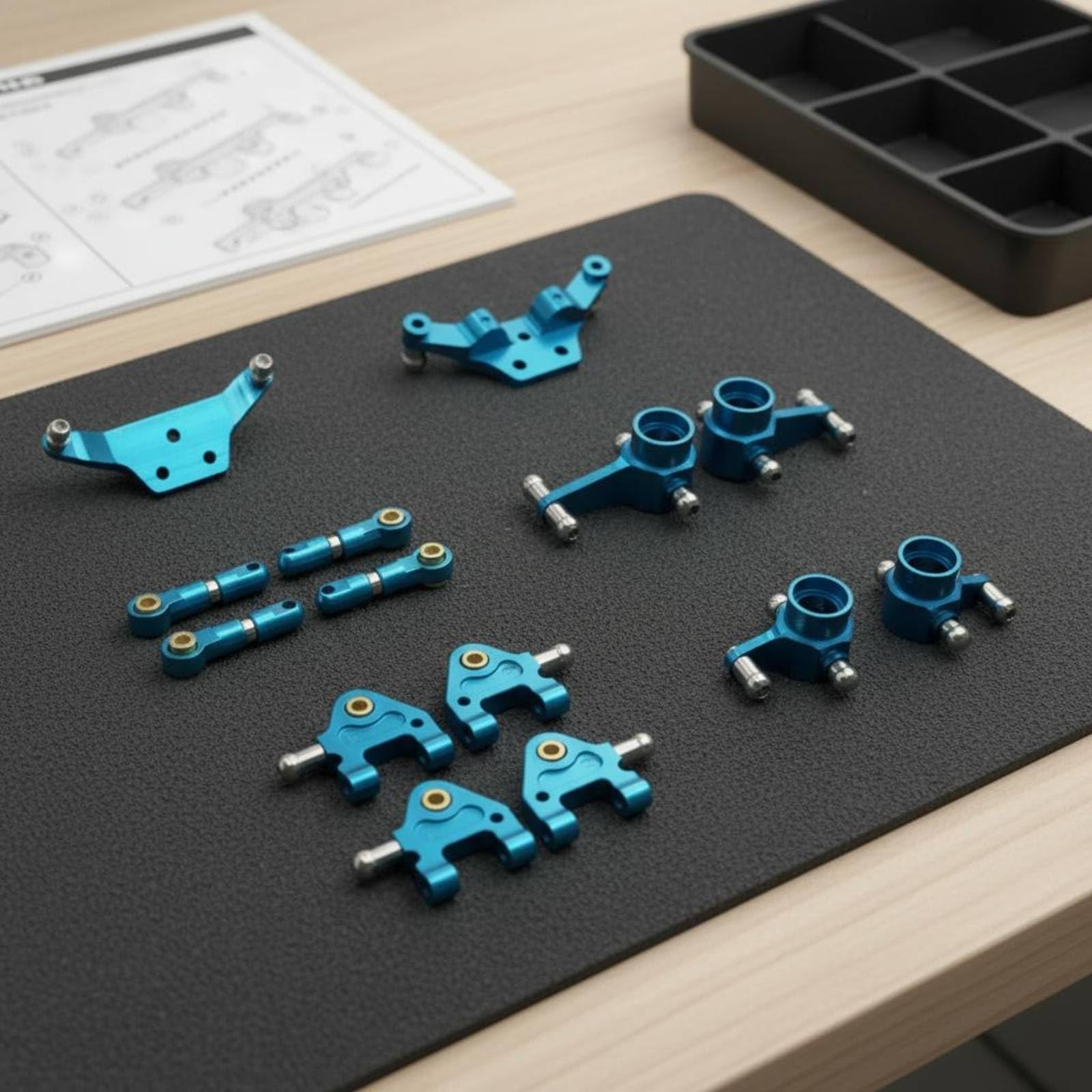 Veicolo in Lega Kit Componenti Rc Auto Sterzo Ammortizzatori Alluminio Anodizzato Aspetto Meccanico Montaggio Accurato Compatibile 1 28 Adatta per