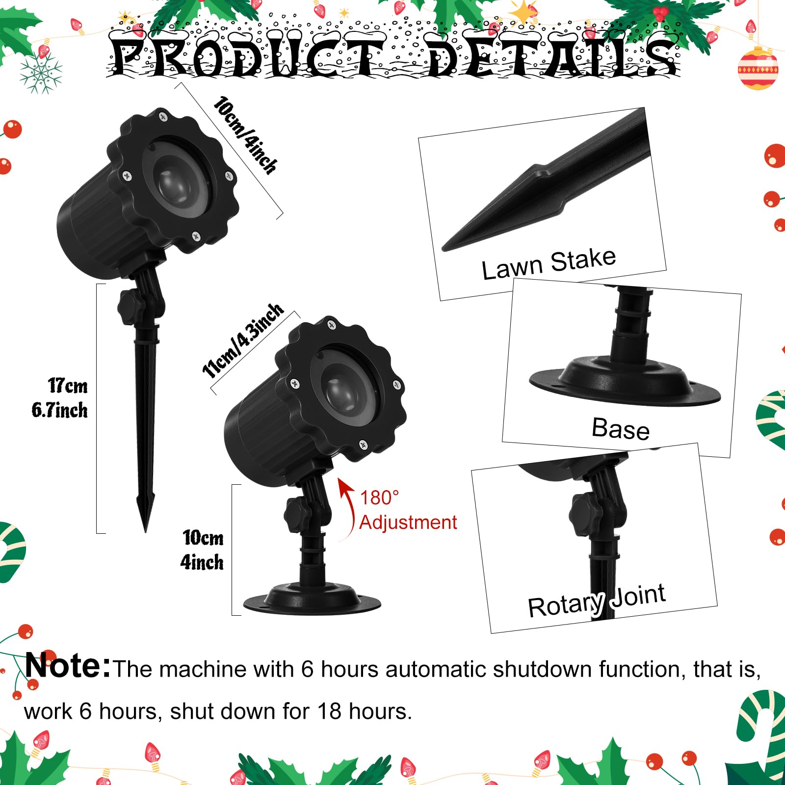 BBTO 1 Pièce Projecteur de Noël – Effet Crèche Animé, Projection 3D de Style Holographique, Fonction Minuterie, Projecteur pour Intérieur et Extérieur, Motif Crèche de Noël