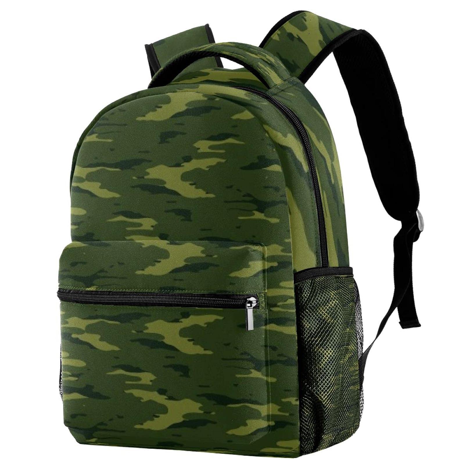 Sac à dos pour filles texture camouflage résistante et poches latérales utiles
