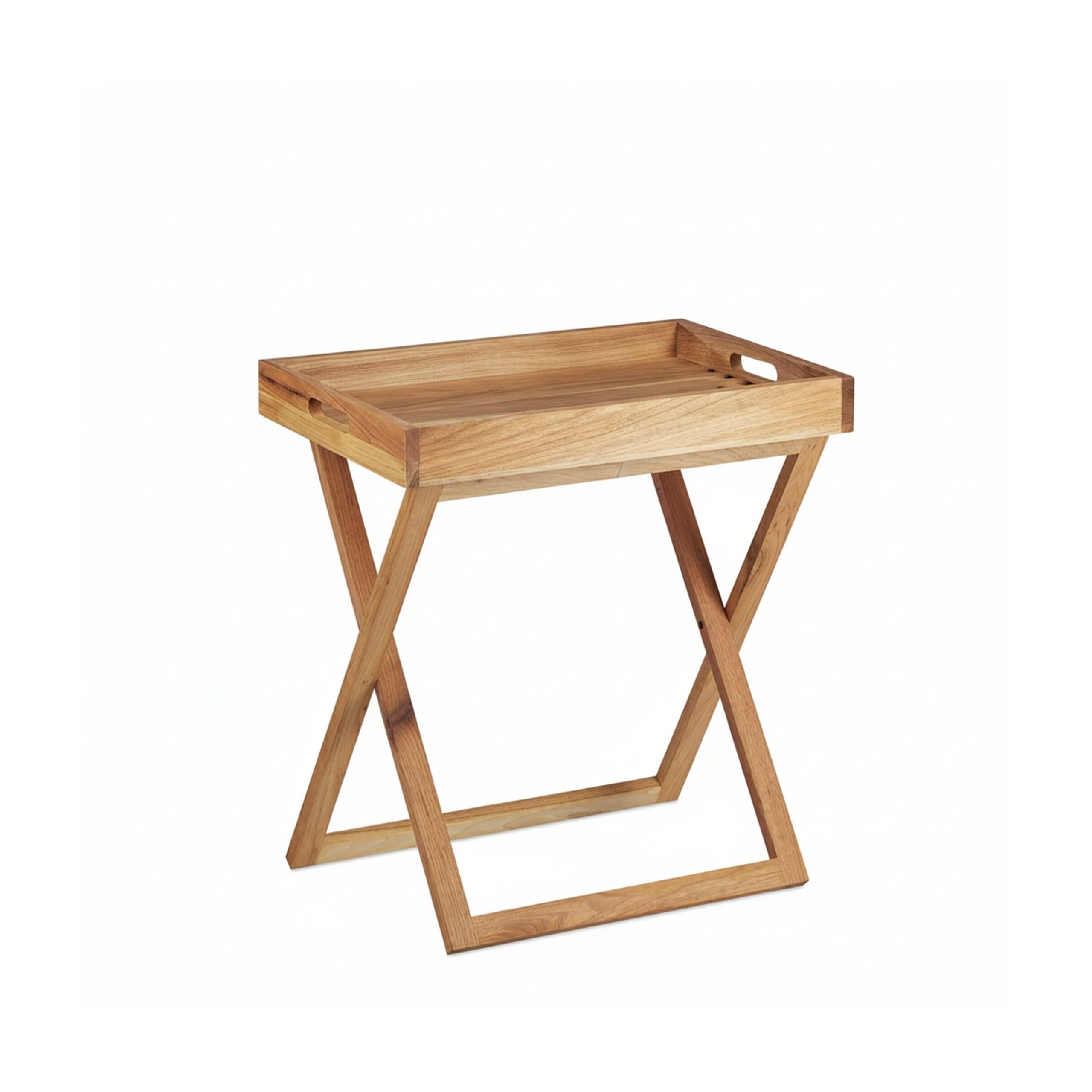 Relaxdays Table d’appoint avec plateau amovible en bois table pliante café pliable service HxlxP: 54 x 52 x 36 cm, Noyer