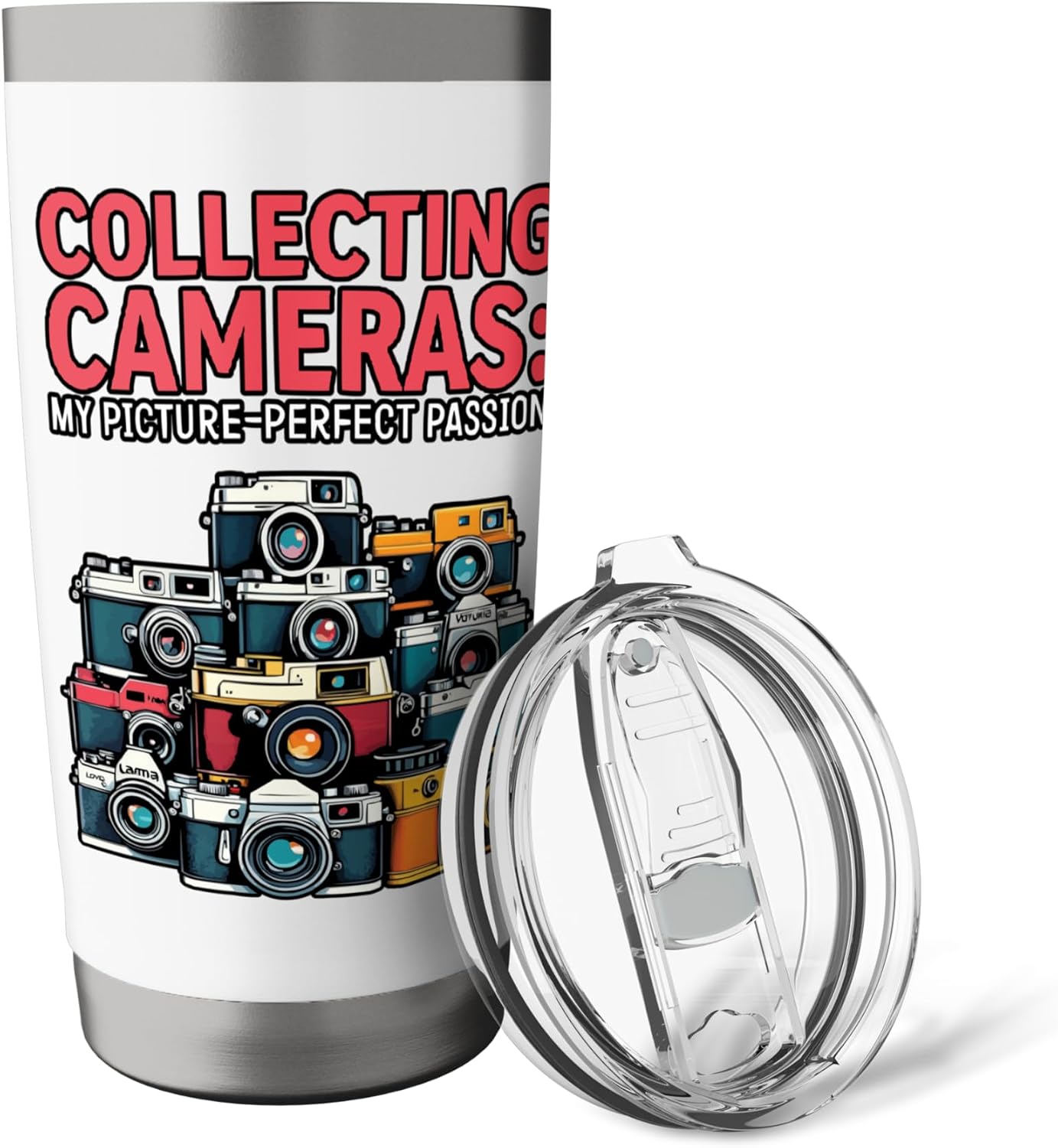Camera Collector Cameraman Photography Camera Collecting Stainless Steel Insulated Tumbler image 5