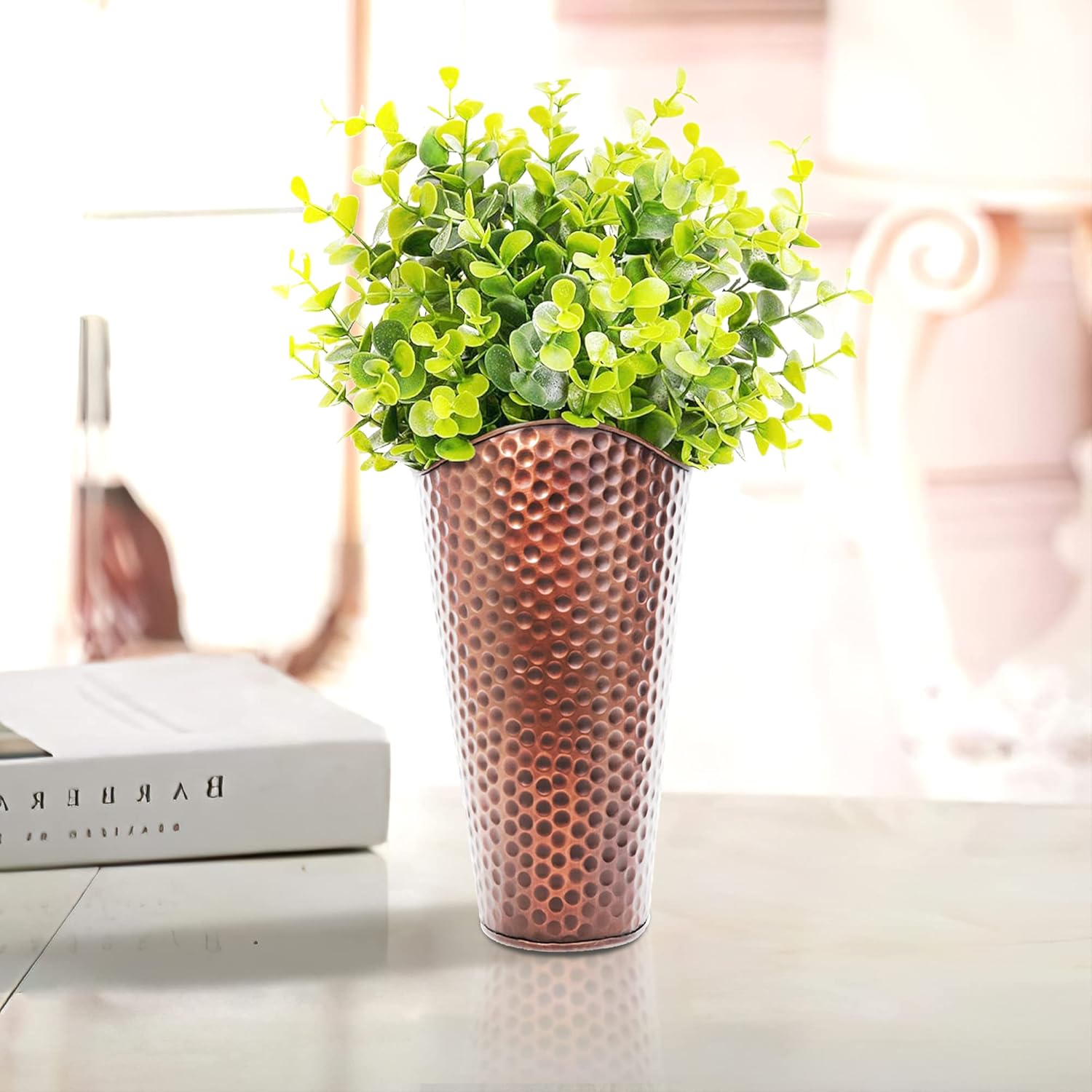 Monarch Abode 20611 Hand Hammered Copper Finish Metal Wall Vertical Hanging Planter : Everything Else